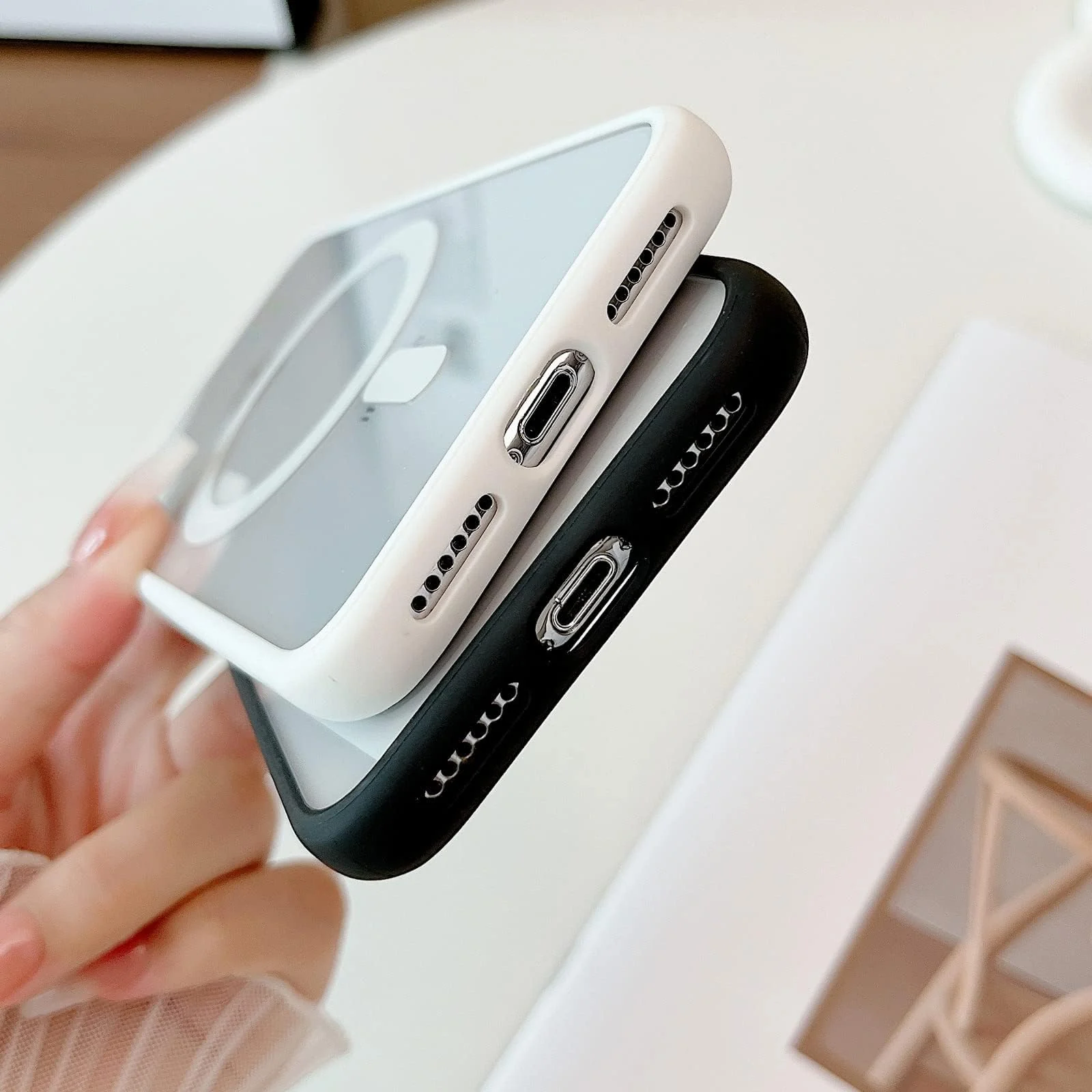 DL3 Mobilak Case Magnetic Crystal Clear for iPhone XS Max Case MagSafe [Not Yellowing] [Military Protection] [No.1 Strong Magnets] Slim Phone Case Thin Cover - White