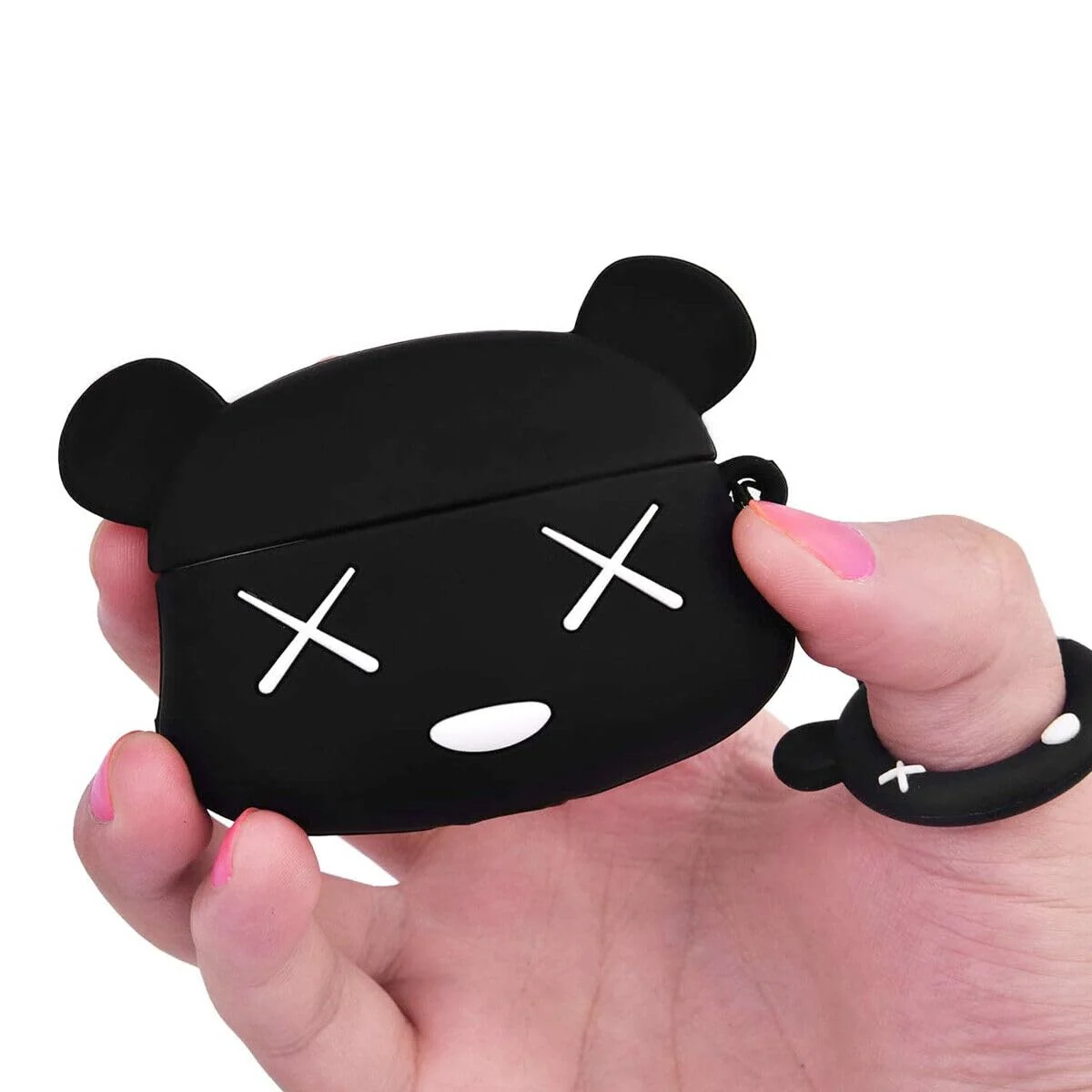 DL3 Mobilak Compatible with AirPods Pro 2/1 Gen Case Soft Silicone Shockproof Cover for Apple iPod Pro 2nd/1st Generation, New 3D Cute Cartoon Creative Fun Case with Keychain Design - Mouse Black