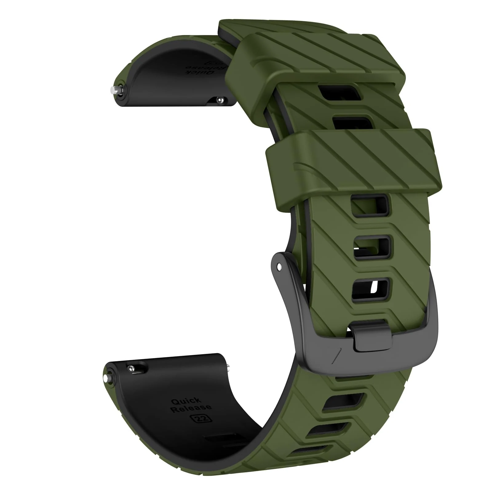 DL3 Mobilak Silicone Sport Band 22MM Strap For Xiaomi Redmi Watch 5 Active/5 Lite/Samsung Galaxy Watch 3 45mm/Watch 46mm/Gear S3/Huawei watch GT5 GT4 GT3 GT2 GT 46MM/GT2E/GT3 Pro/GT 5 Pro - Green/black