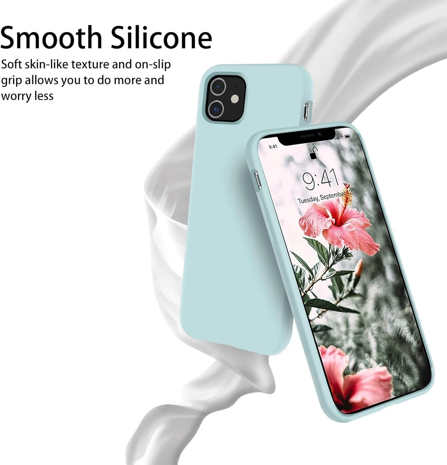 DL3 Mobilak Liquid Silicone Case for iPhone 11 (6.1 Inch), Shock-absorbing protection, Scratch-resistant surface, Soft microfiber lining - A Mint Green