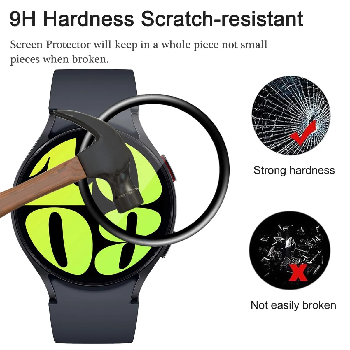 DL3 Mobilak Screen Protector For Samsung Galaxy Watch 6 44mm, 3D Curved Soft Edge Protective Film [Anti-Scratch] [Bubble Free] [Ultra Shatterproof] [High Sensitive] (Not Glass) For Watch 6 44 mm - Black