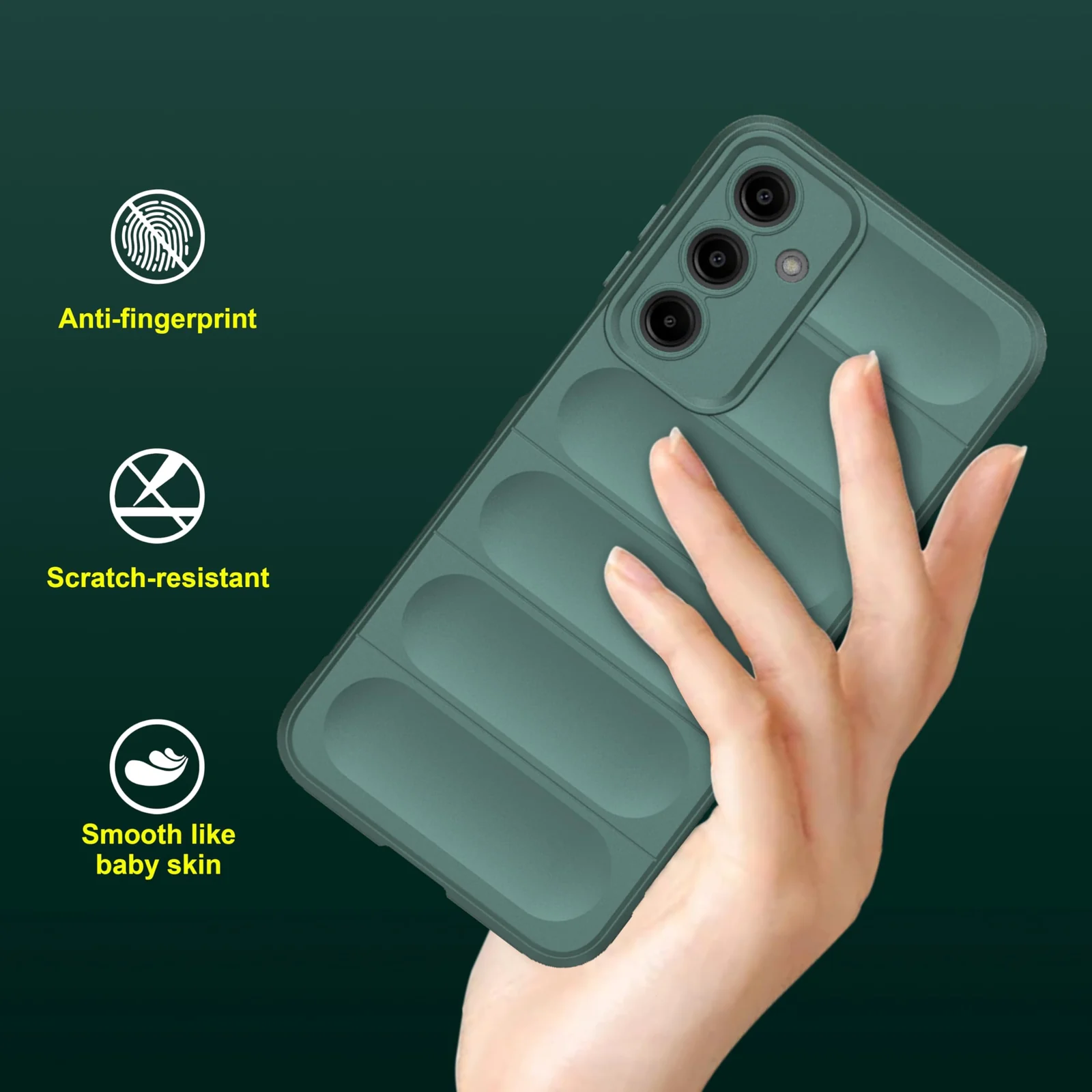 DL3 Mobilak Soft Silicone Protective Case for Samsung Galaxy A25 with Camera Protection and Shockproof Design - Green