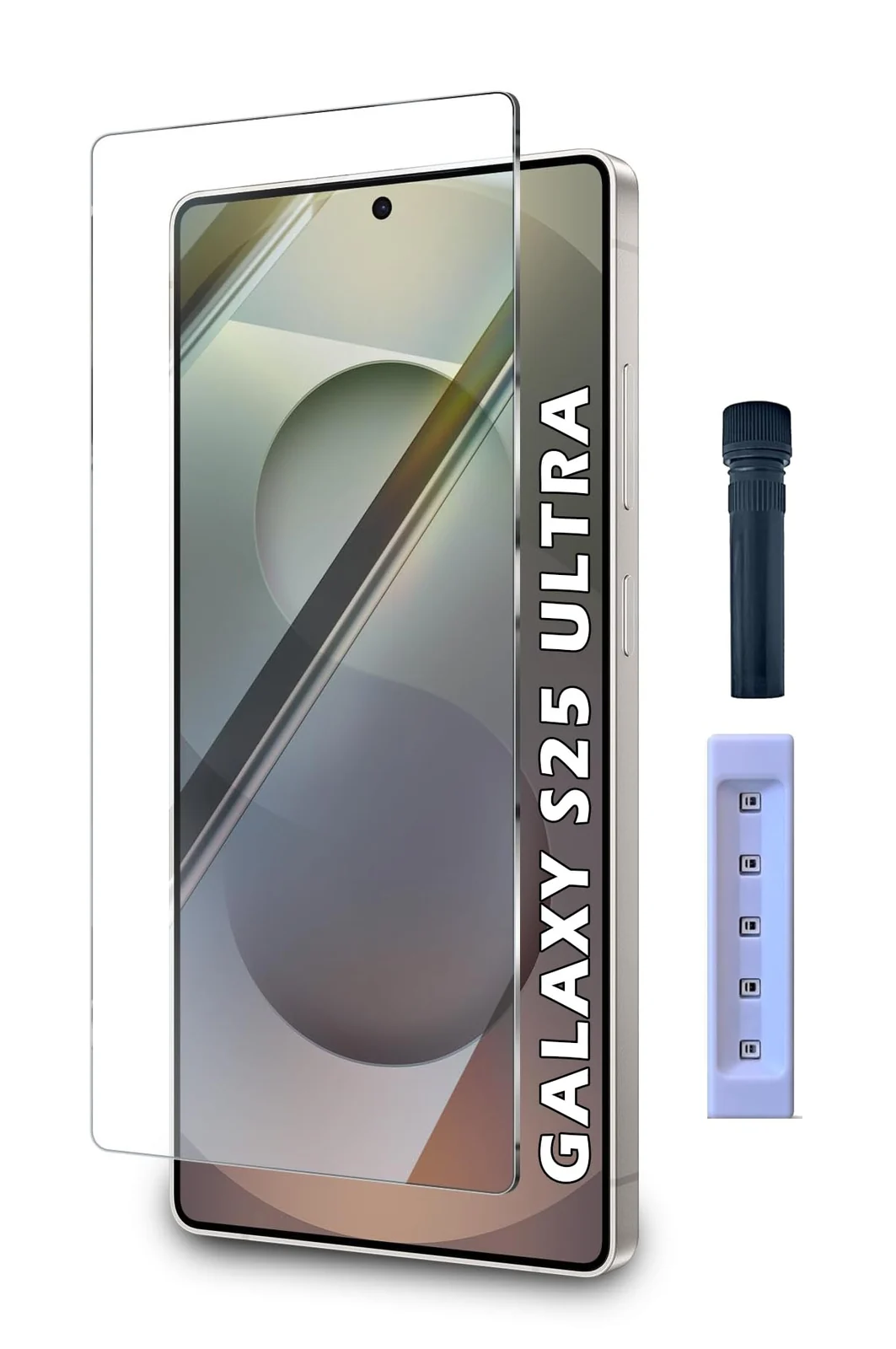 DL3 Mobilak Screen Protector Samsung Galaxy S25 Ultra [Liquid UV Tempered Glass] Full Screen adhesive [Sensitive Touch][Fingerprint Sensor Compatible] HD - Clear
