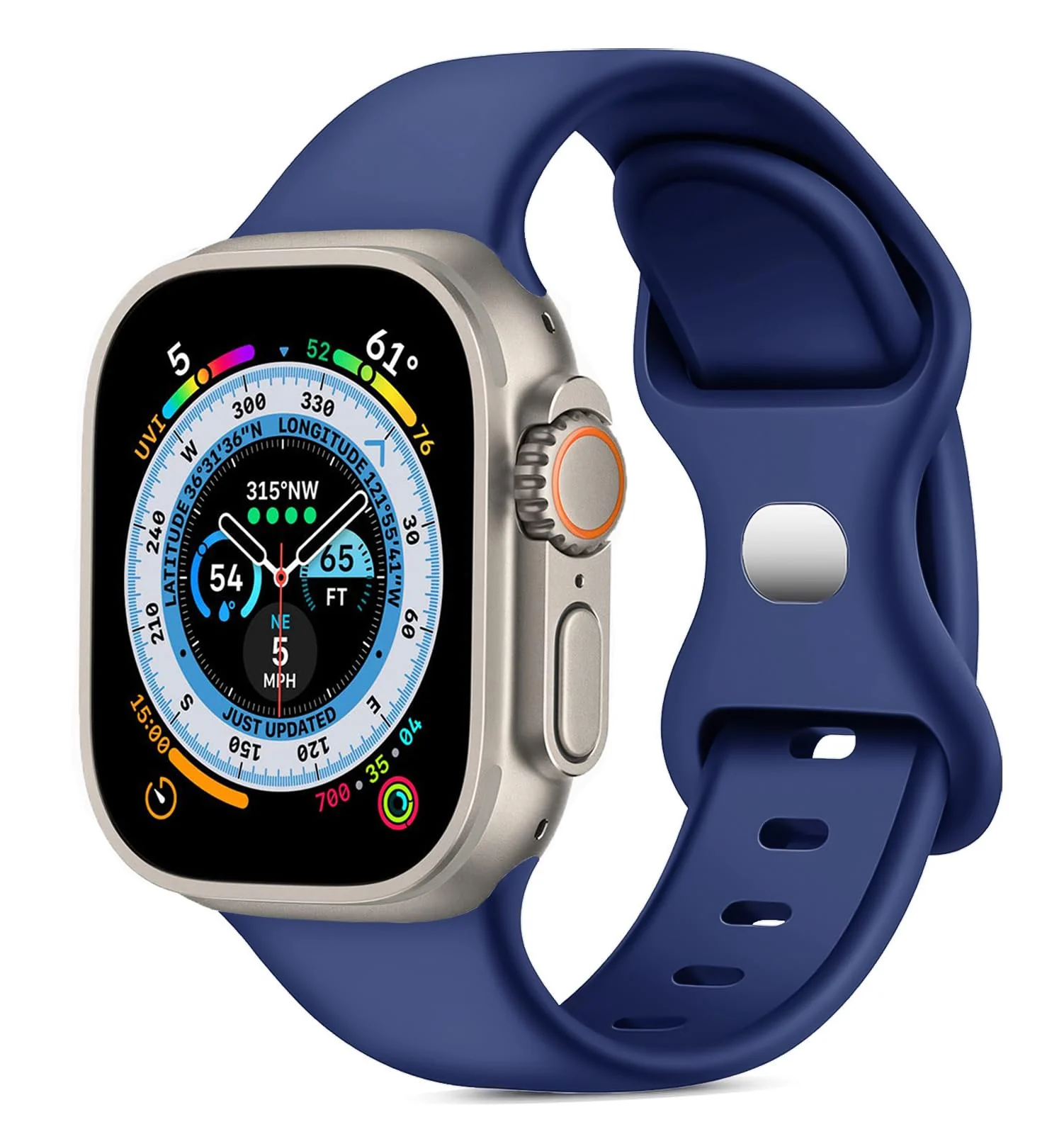 DL3 MOBILAK Band with Case For Apple Watch Ultra/Ultra 2 49mm,Adjustable Silicone Sport Wristband Replacement, Strap With Cover Built-in Glass Screen Protector for iWatch Ultra 49 mm - Blue