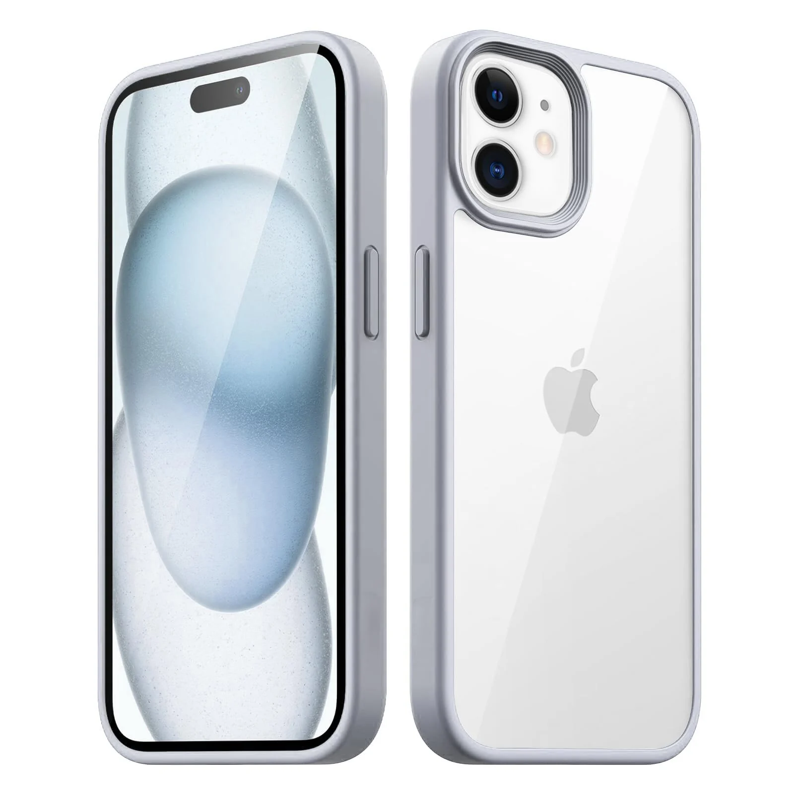 DL3 Mobilak Case Compatible With iPhone 11 (6.1 Inch), Clear Case Shockproof Hard PC +Soft Silicone [Not Yellowing] Transparent Protective Slim Case Phone - Light Gray