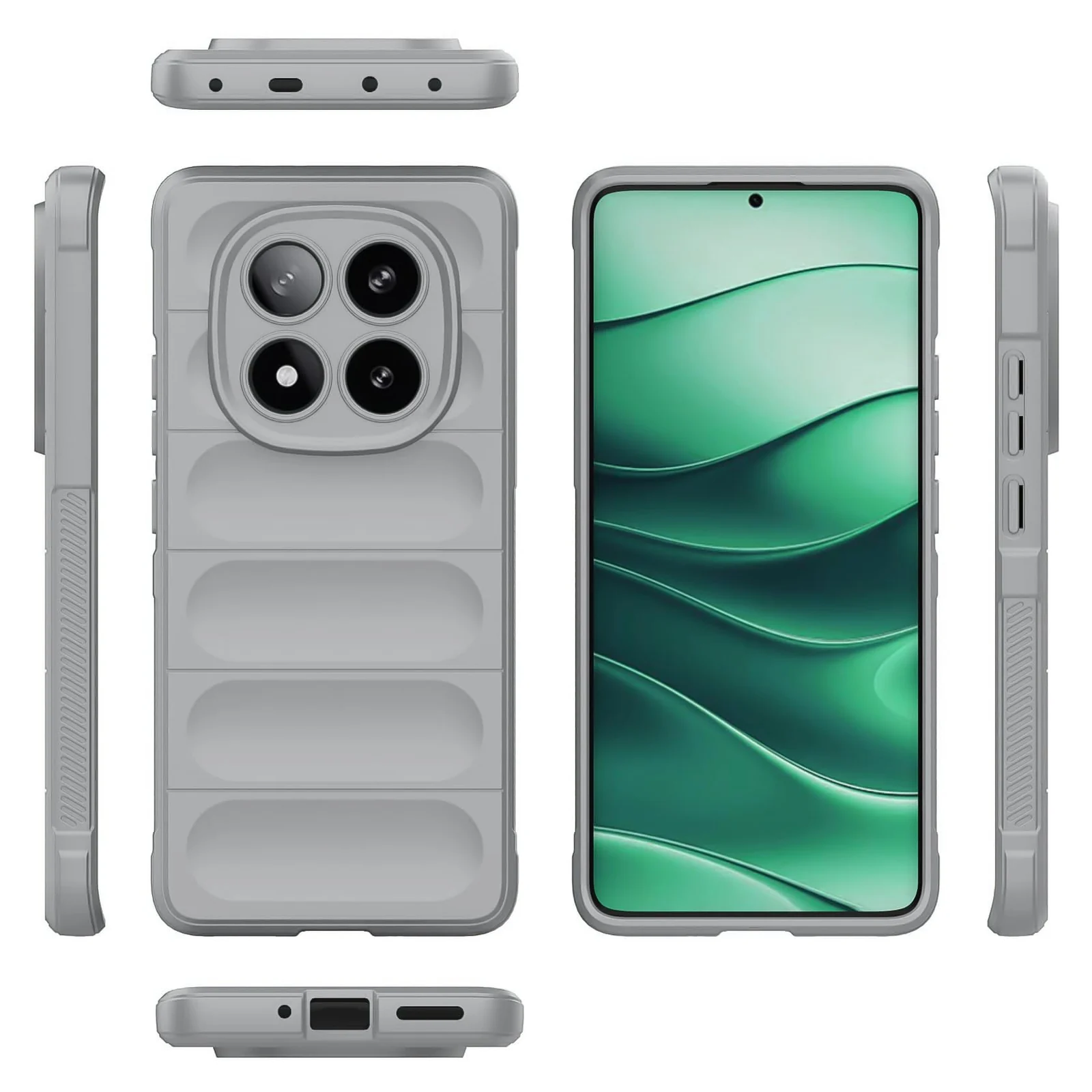 DL3 Mobilak Flexible Silicone and TPU Protective Case with Camera Protection for Xiaomi Redmi Note 14 Pro 4G - Gray