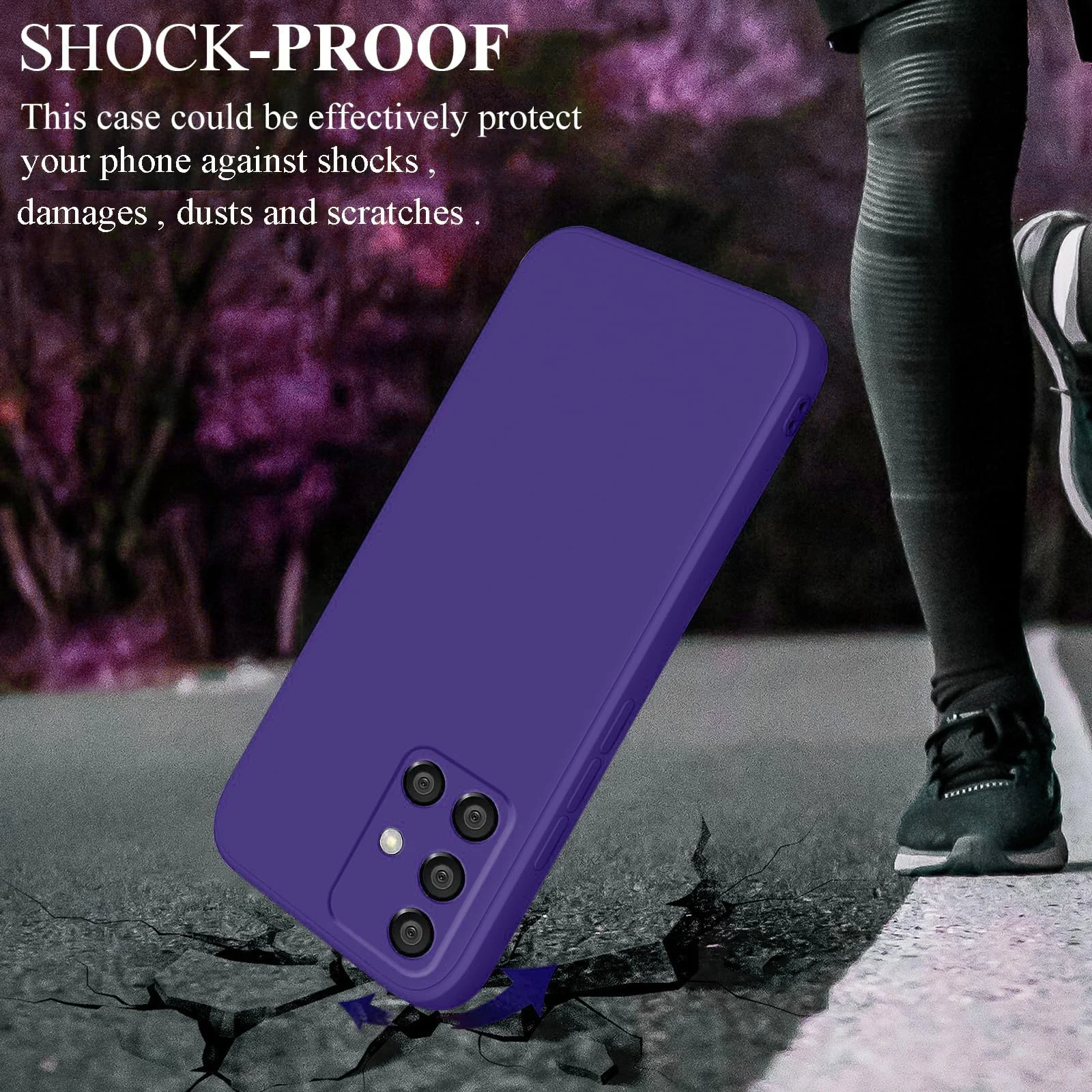 DL3 Mobilak Soft Silicone Protective Case for Samsung Galaxy A51 with Microfiber Lining and Shockproof Design - Purple
