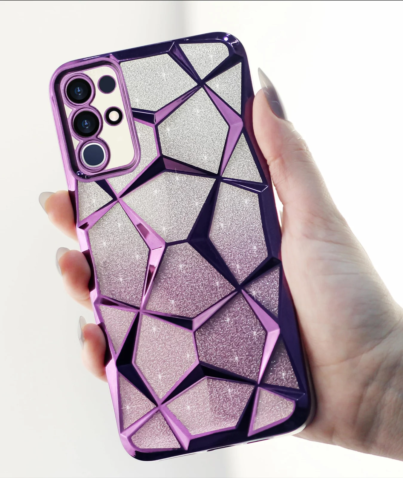DL3 Mobilak Compatible with Vivo Y29 4G Case Plating Bling Gradient Glitter Clear Cover Soft TPU Silicone Cute Camera Protection Shockproof Back for Women Girls Case - Purple