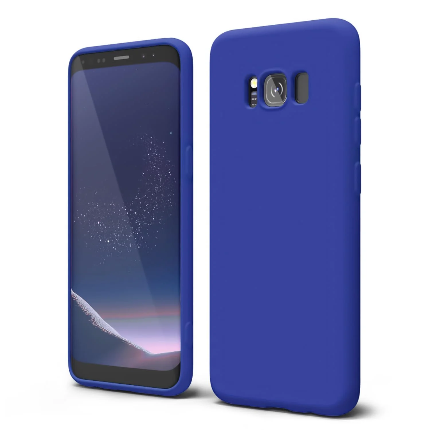 DL3 Mobilak Liquid Silicone Protective Case with Soft Microfiber Lining with Full Camera Protection for Samsung Galaxy S8+ Plus - Pepsi