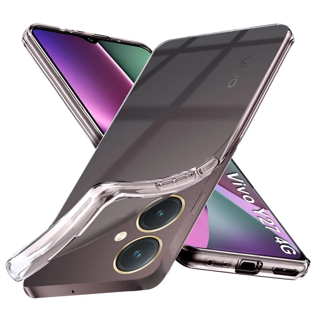 DL3 Mobilak Case Compatible with vivo Y27 4G Case Crystal Soft TPU Gel Case Flexible Silicone Anti-Scratch Camera Protection TPU Cover - Clear