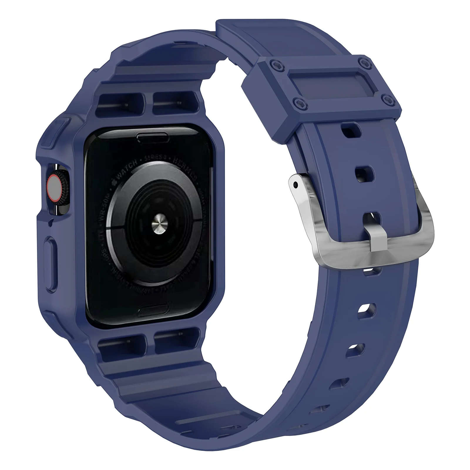 DL3 Mobilak Compatible With Apple Watch Band Ultra 2/1 49mm with Bumper Case, Rugged Men Bands for iWatch Ultra 2 / Ultra 49 mm, Sport Military Protector Drop-proof Shockproof - Blue