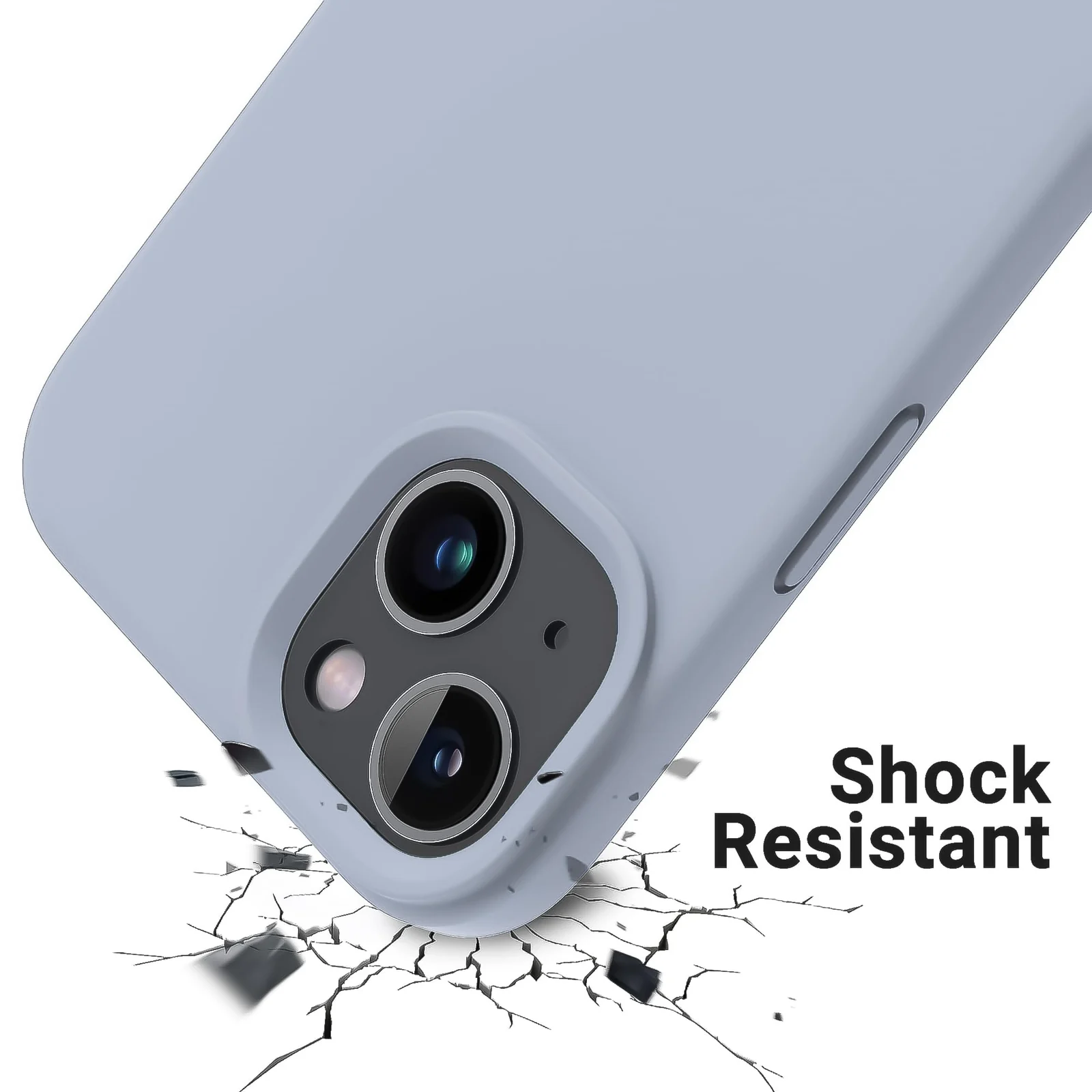 DL3 Mobilak Liquid Silicone Case for iPhone 13 / iPhone 14 (6.1 Inch), Shock-absorbing protection, Scratch-resistant surface, Soft microfiber lining - A.Baby Blue