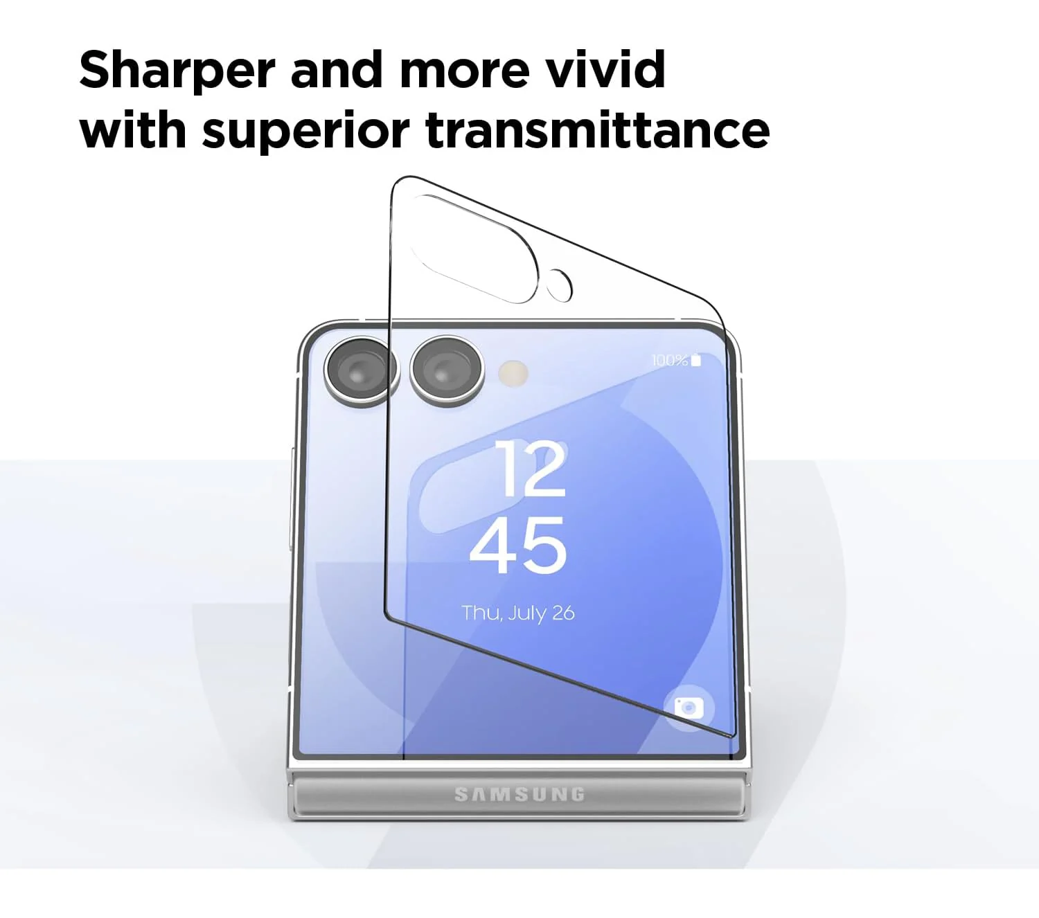 DL3 Mobilak Front Screen Protector for Samsung Galaxy Z Flip 7 2025, Tempered Glass Film with Easy Installation, Compatible with Cover, HD - Clear