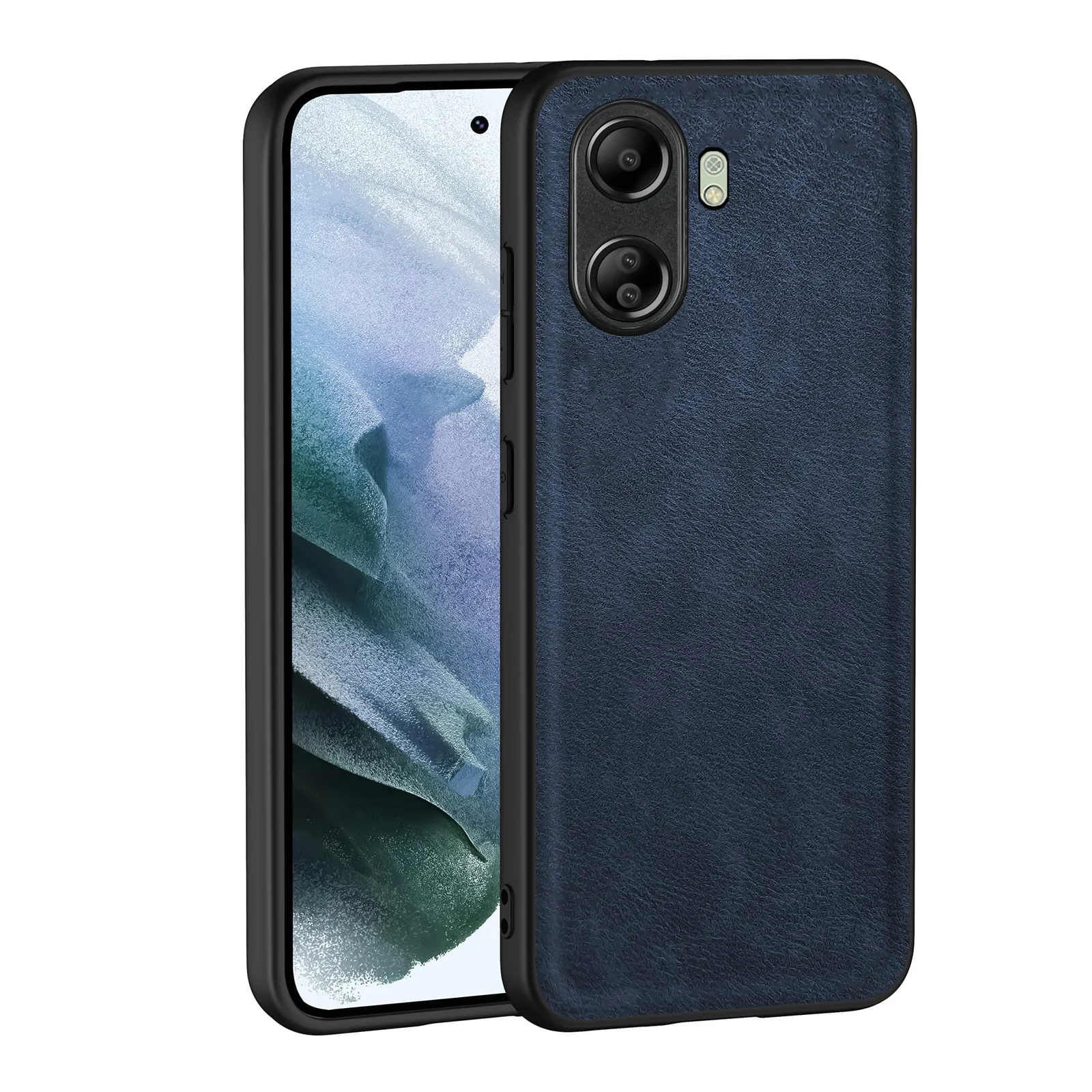 Dl3 Mobilak Case for Xiaomi Redmi 13C Leather Case,Anti-Drop, Anti-Shock, Non-Slip Texture,Simple Cell Phong Cover (Black)
