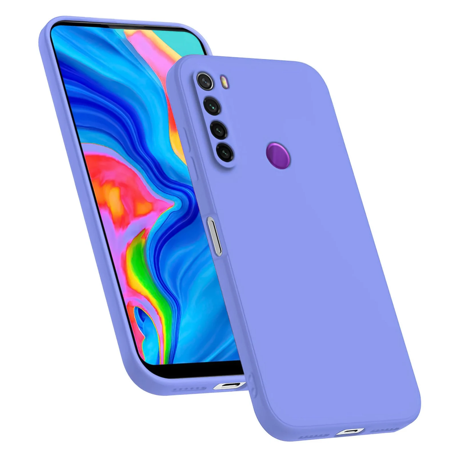 DL3 Mobilak Soft Silicone Protective Case for Xiaomi Redmi Note 8 with Microfiber Lining and Shockproof Design - Baby Blue