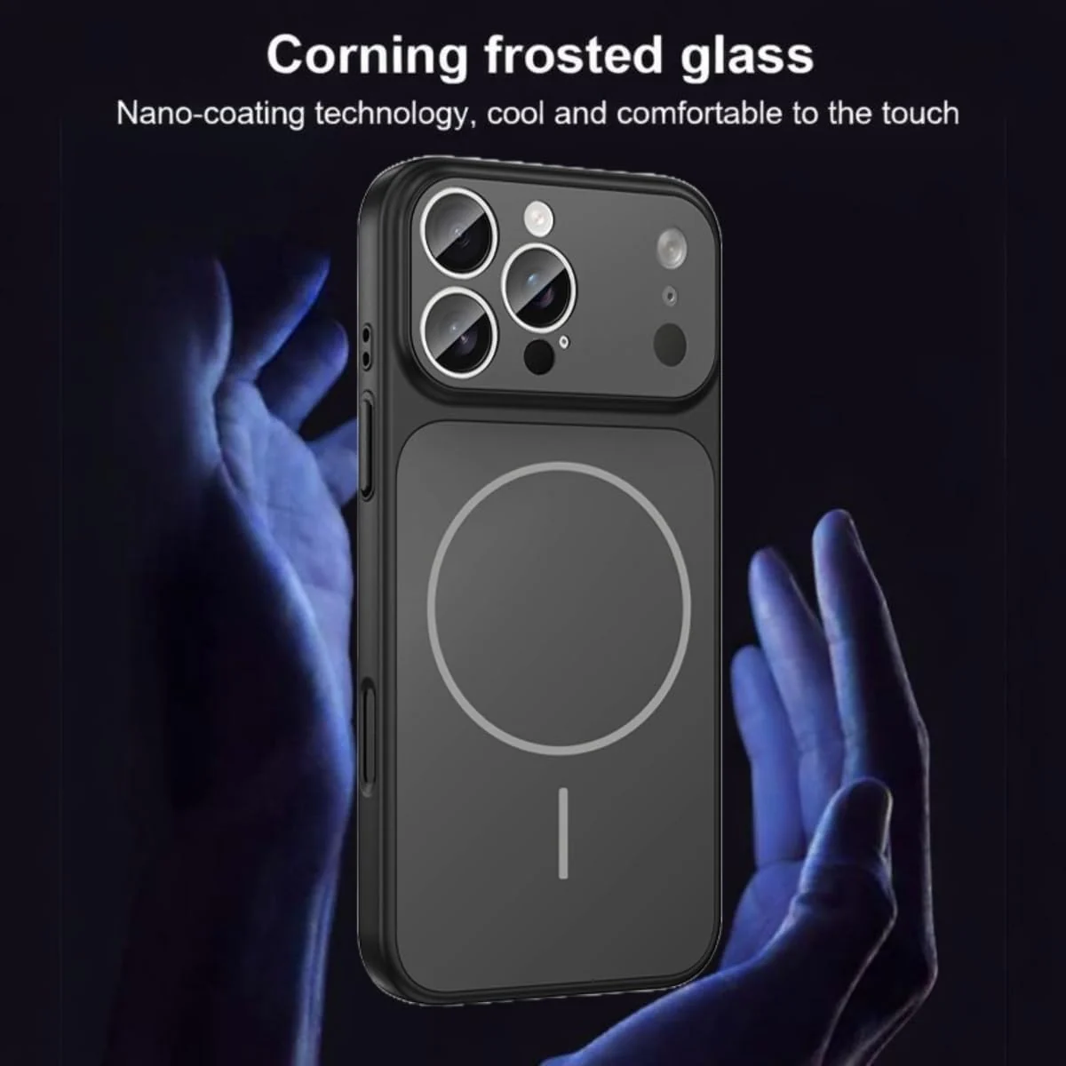 DL3 Mobilak PC Protective Case for iPhone 13 Pro, Compatible with MagSafe accessories, Supports wireless charging, Camera protection - Black