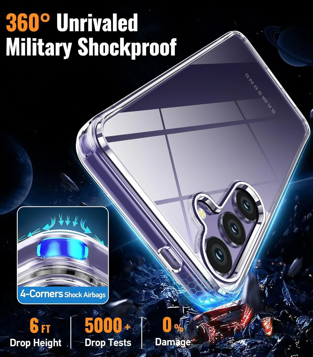 DL3 Mobilak Case Compatible with Samsung Galaxy S24 Plus Case Crystal Soft TPU Gel Case Flexible Silicone Anti-Scratch TPU Cover - Clear