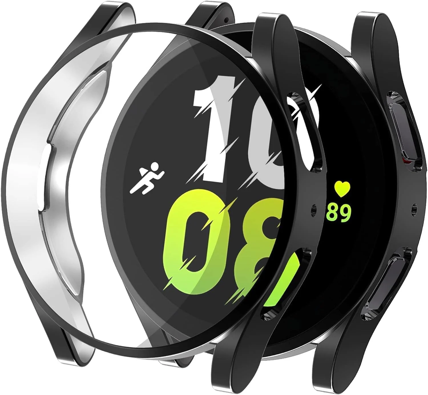 DL3 Mobilak Dal3 Mobile Protective Case Compatible with Samsung Galaxy Watch 4 44mm 2021 and Watch 5 2022 All-Around Screen Slim Design Soft TPU Shockproof - Black