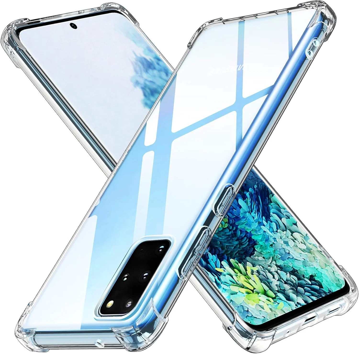 DL3 MOBILAK Anti-Shock Transparent TPU Phone Case for Samsung Galaxy S20 Plus 5G, Clear