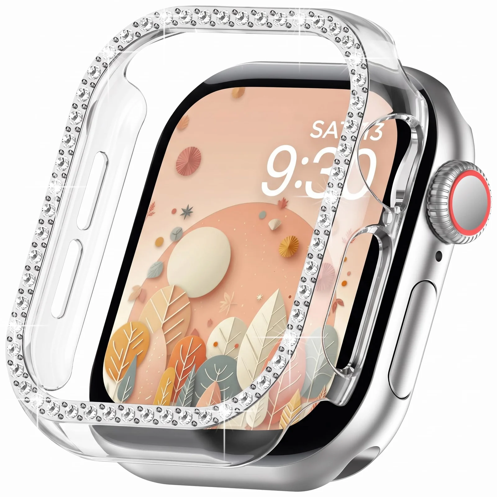 DL3 MOBILAK Bling Hard PC Watch Bumper Case for Apple Watch Series 4 and 5 and 6 and SE 40MM - Clear