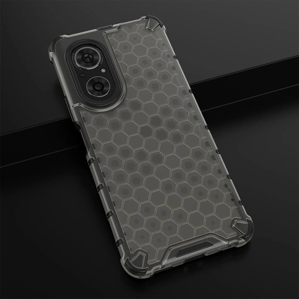 DL3 Mobilak Honeycomb Protective Case for Huawei Nova 9 SE / Honor 50 SE, Shock-absorbing protection, Transparent design, Slim, lightweight profile - Black
