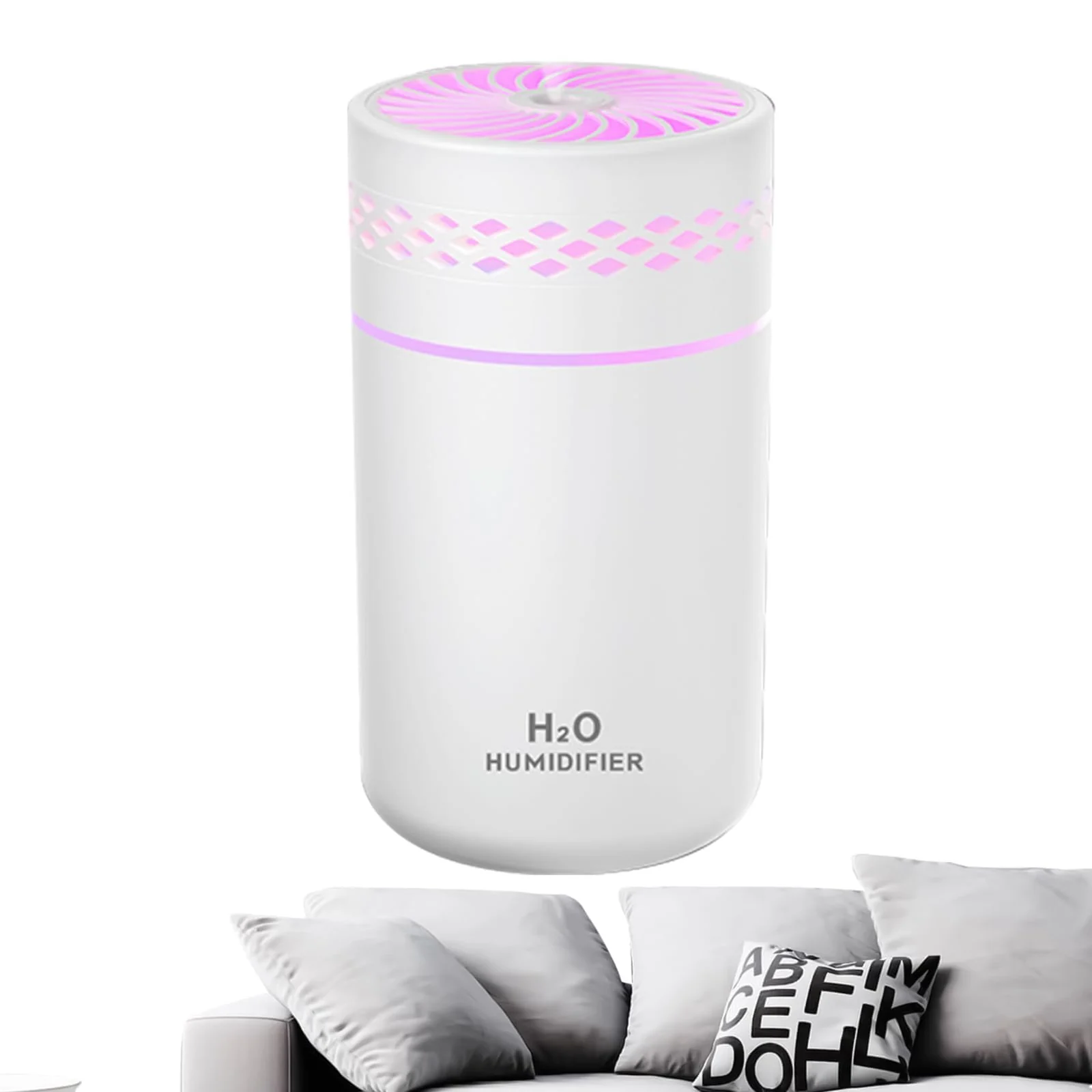 Mobigon Wood Cool Mist Ultrasonic Humidifier for Room Moisture, Aroma Diffuser for Home, 260ml Essential Oil Diffuser with 7 Colorful Night Light, Auto Shut-Off, Home, Office, car - white
