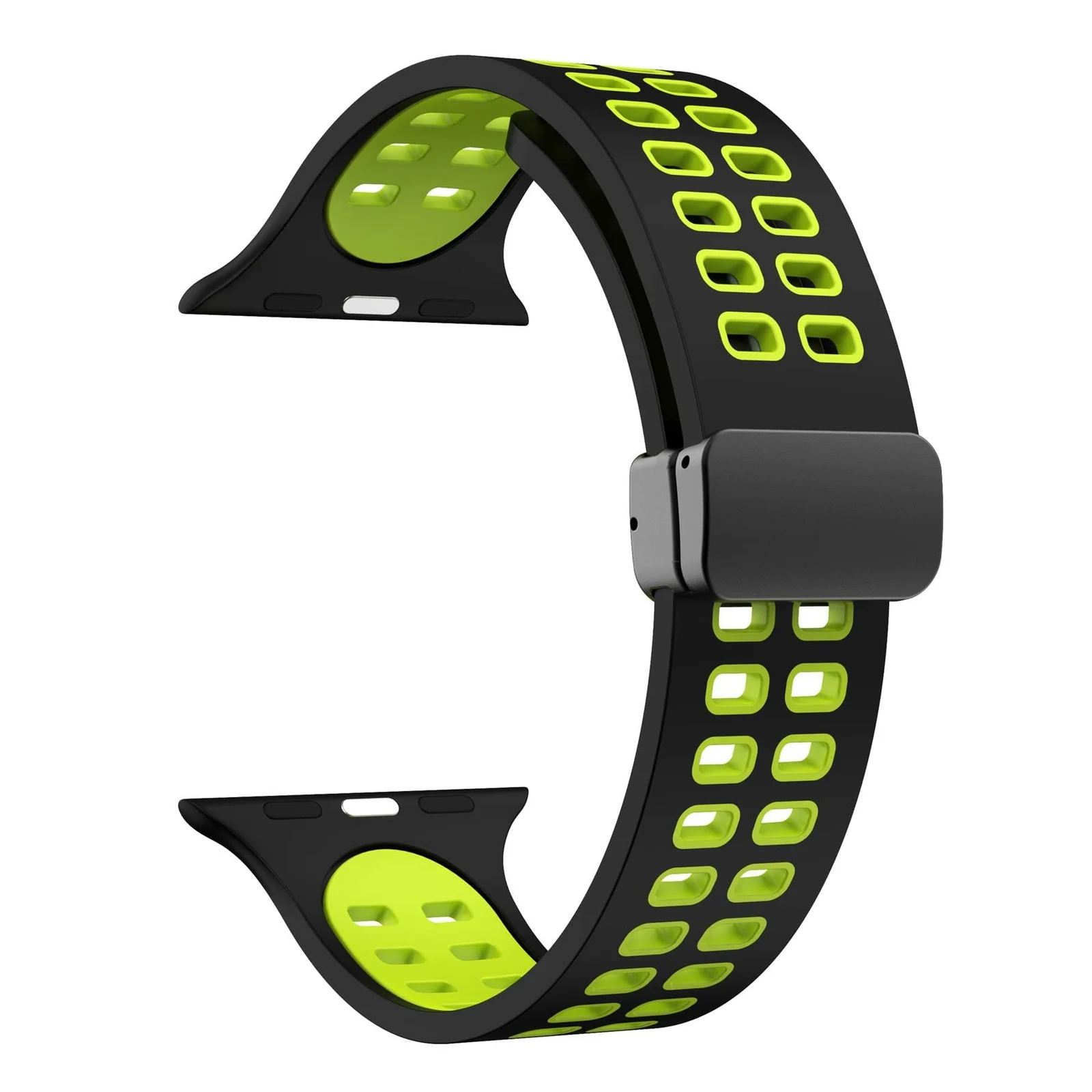 DL3 Mobilak Compatible with Apple Watch Ultra Band 49mm 45mm 44mm 42mm 41mm 40mm 38mm, Silicone Strap with Magnetic for iWatch Ultra SE Series 9 8 7 6 5 4 3 2 1 (38mm/40mm/41mm) - Black Green