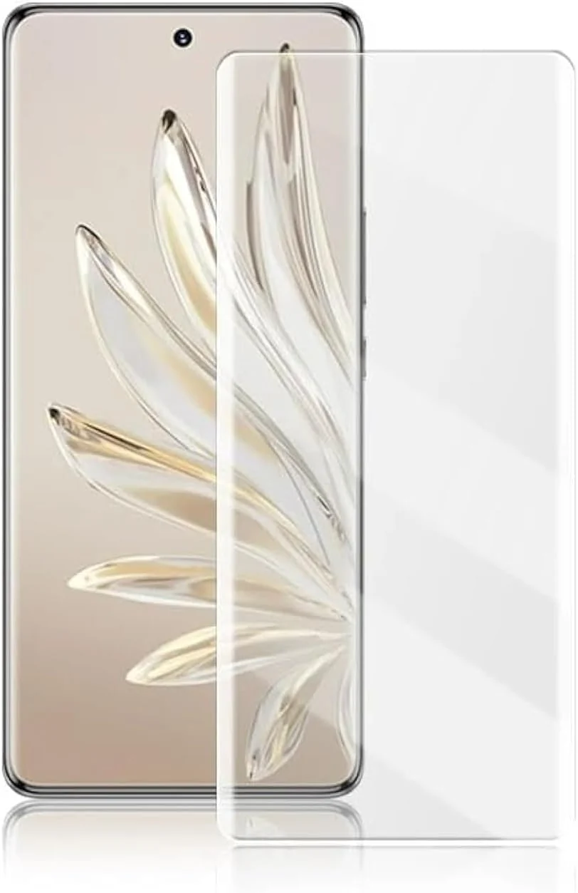 DL3 Mobilak Full Glass Screen Protector For HONOR 70 UV Tempered Glass Full Glue Cover Screen Protector For Fingerprint Unlock Screen Glass Film - Clear