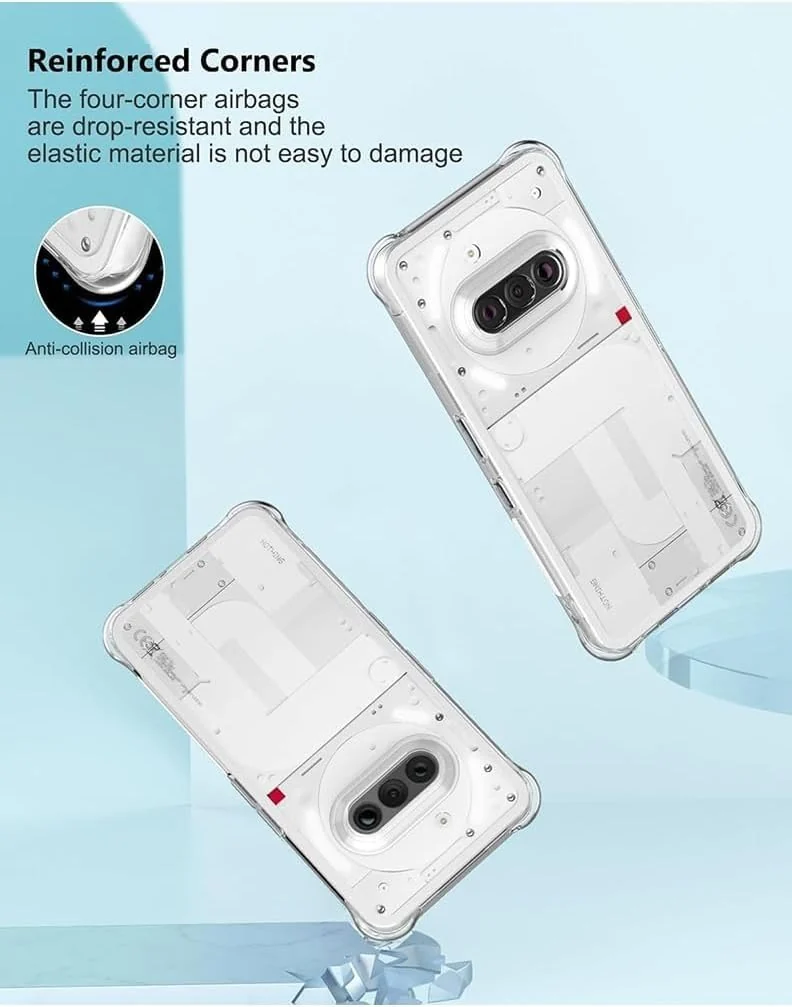 DL3 Mobilak Case Compatible with Nothing Phone 3A, Cover Silicone TPU Gorilla Anti-shock Protector Camera Shockproof Corners - Clear