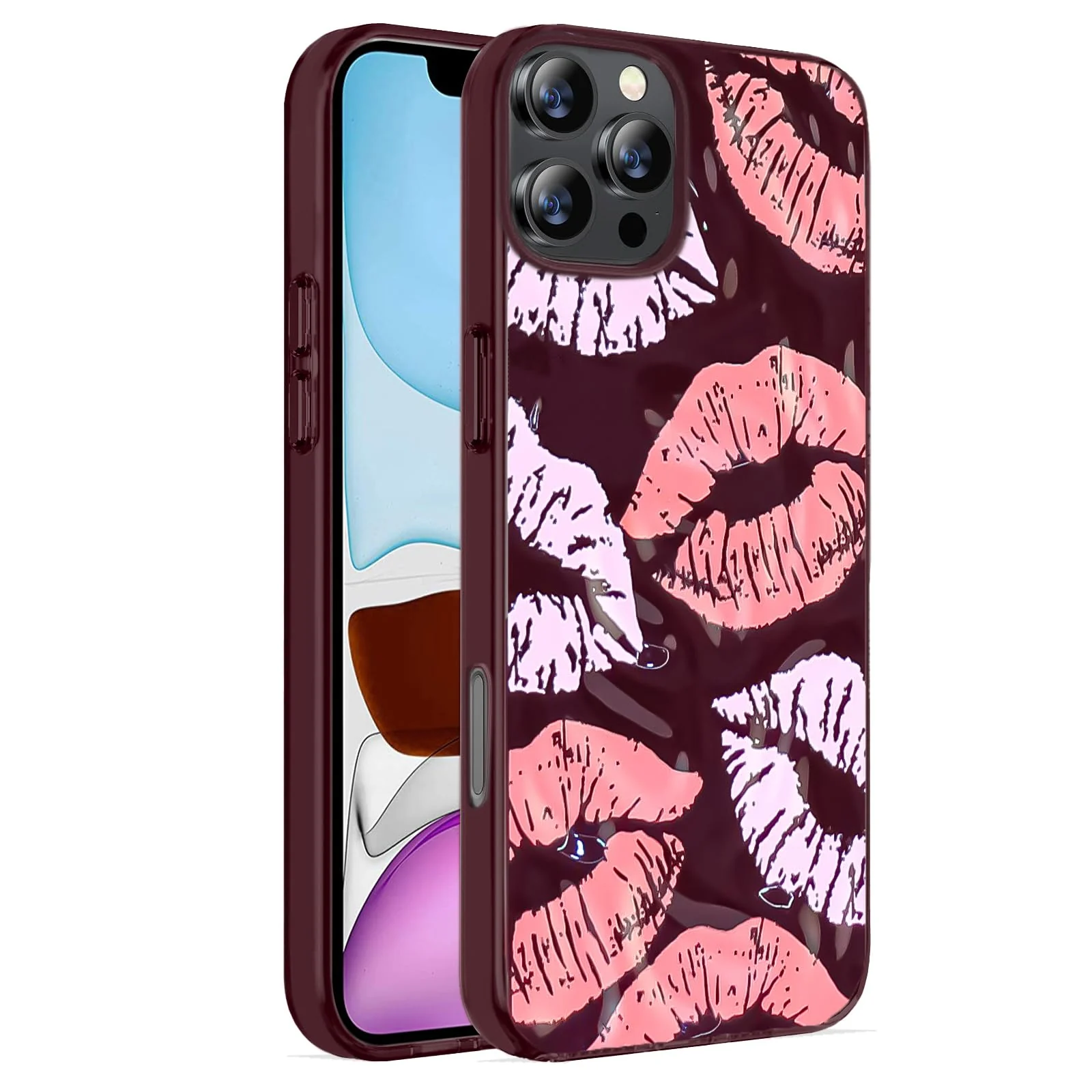 DL3 Mobilak Fashion Phone Case for iPhone 16 Pro Max, Premium TPU Soft Silicone Cover with Raised Front Bezel, Shockproof Protective Back Cover, Stylish Printed Design - Style 3