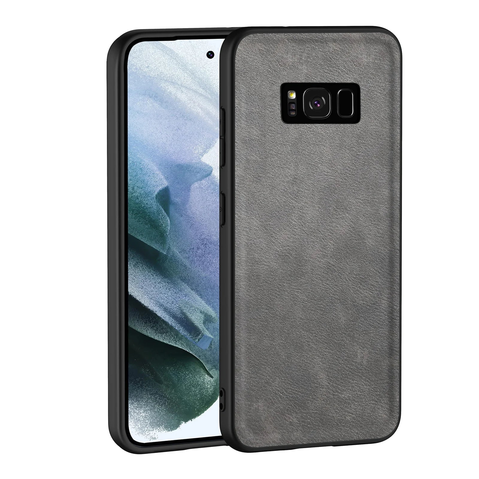 Dl3 Mobilak Case for Samsung Galaxy S8 Plus Leather Case,Anti-Drop, Anti-Shock, Non-Slip Texture,Simple Cell Phong Cover (Blue)
