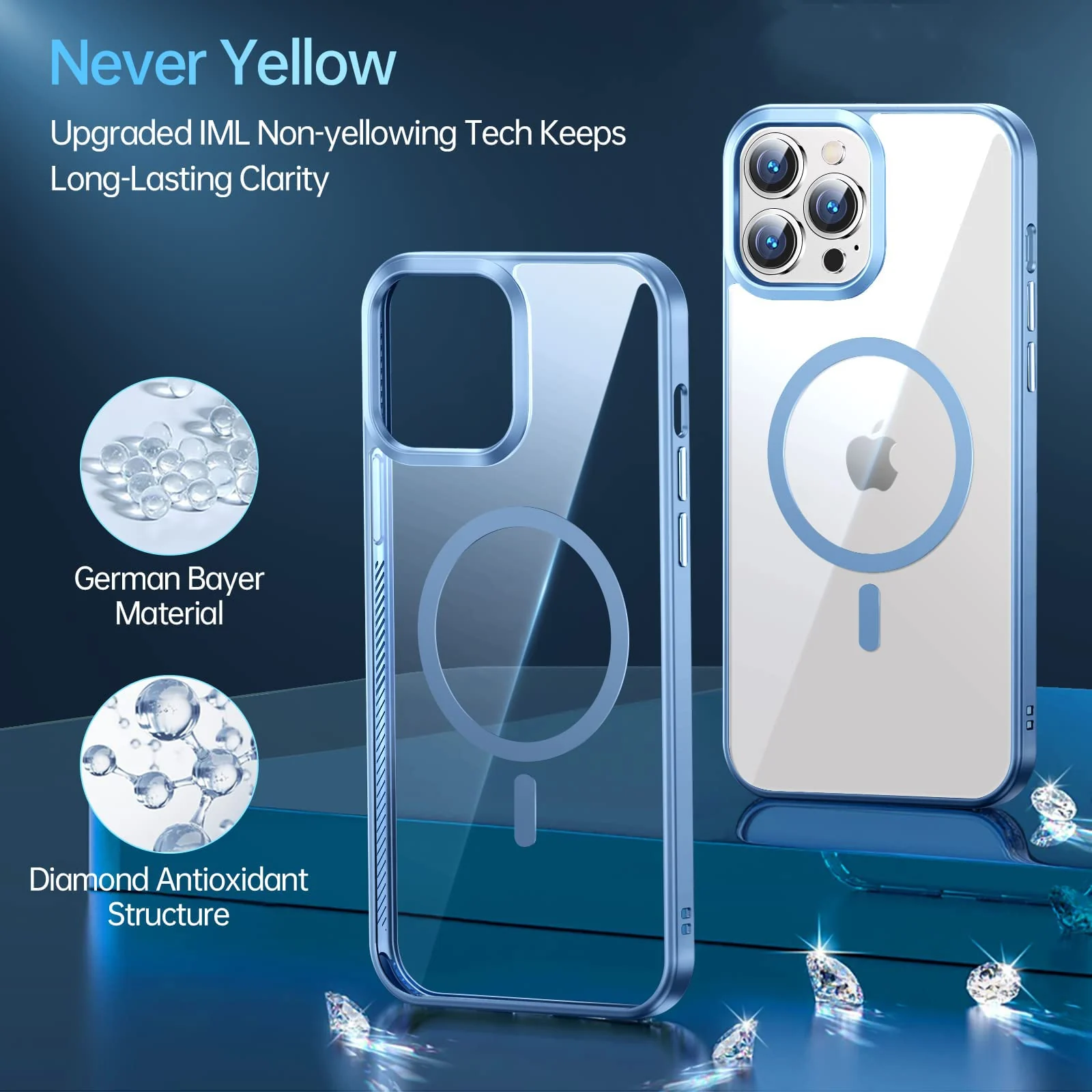 DL3 Mobilak Clear MagSafe-Compatible TPU Case for iPhone 11 (6.1 Inch) - Sierra Blue
