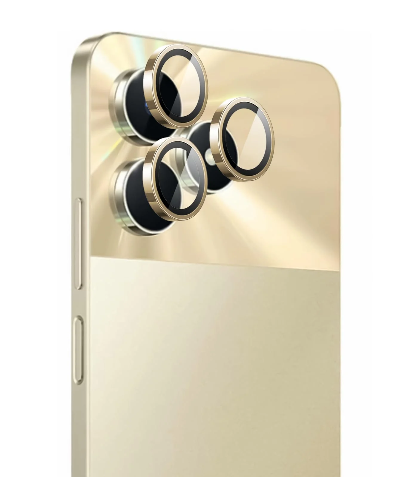 DL3 Mobilak Camera Lens Protector for realme C53 / realme C51 / realme Note 50 Accessories, 9H Tempered Glass Metal Individual Ring Camera Cover Screen Protector, Case Friendly, Anti Scratch - Gold