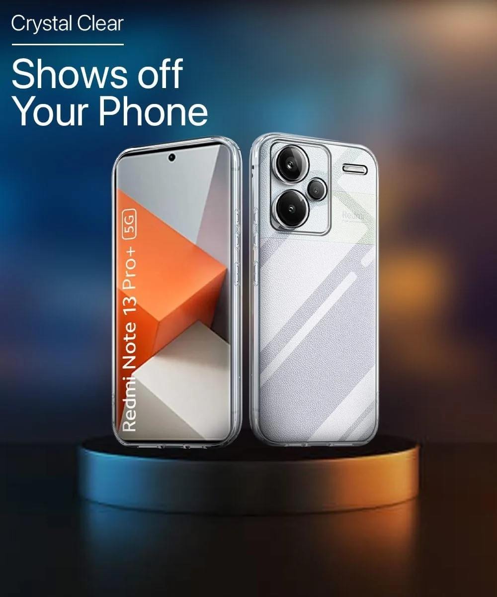 DL3 Mobilak Case Compatible with Xiaomi Redmi Note 13 Pro+ Plus 5G Case Crystal Soft TPU Gel Case Flexible Silicone Anti-Scratch TPU Cover - Clear