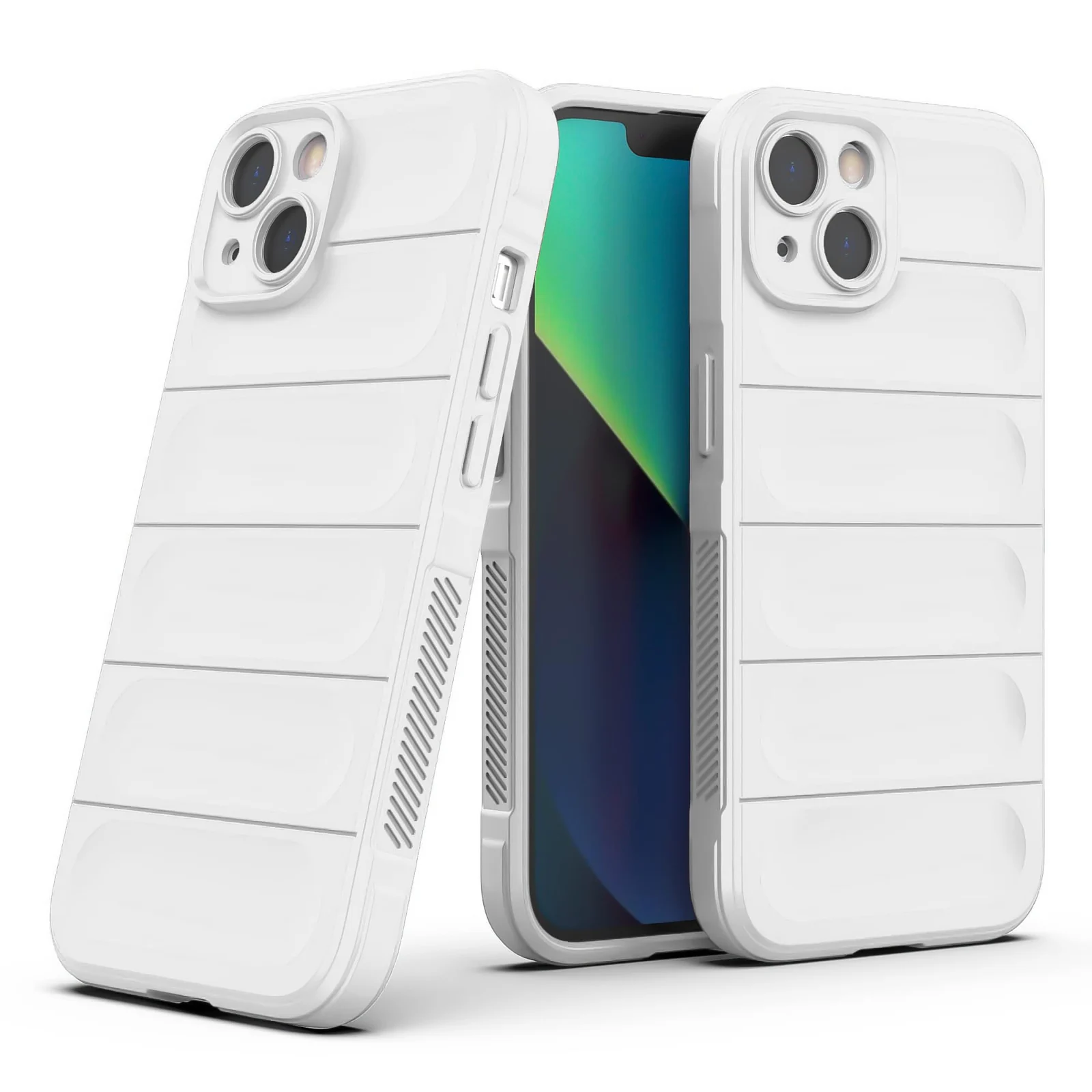 DL3 Mobilak Soft Silicone Protective Case for Apple iPhone 15 with Camera Protection and Shockproof Design - White