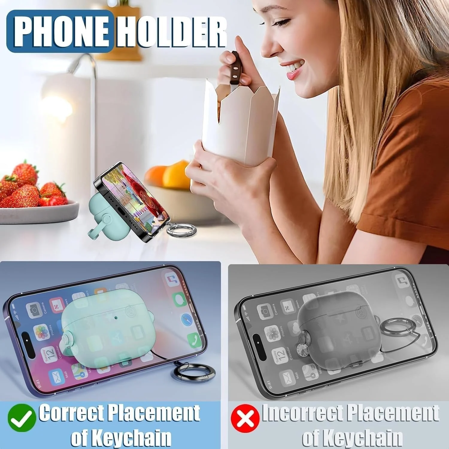 DL3 Mobilak Case for AirPods 3 Protective [With Closure Lid] [Front LED Visible] [With Wrist Strap] Skin Case Compatible with Airpod 3rd Generation 2021 - Mint Green