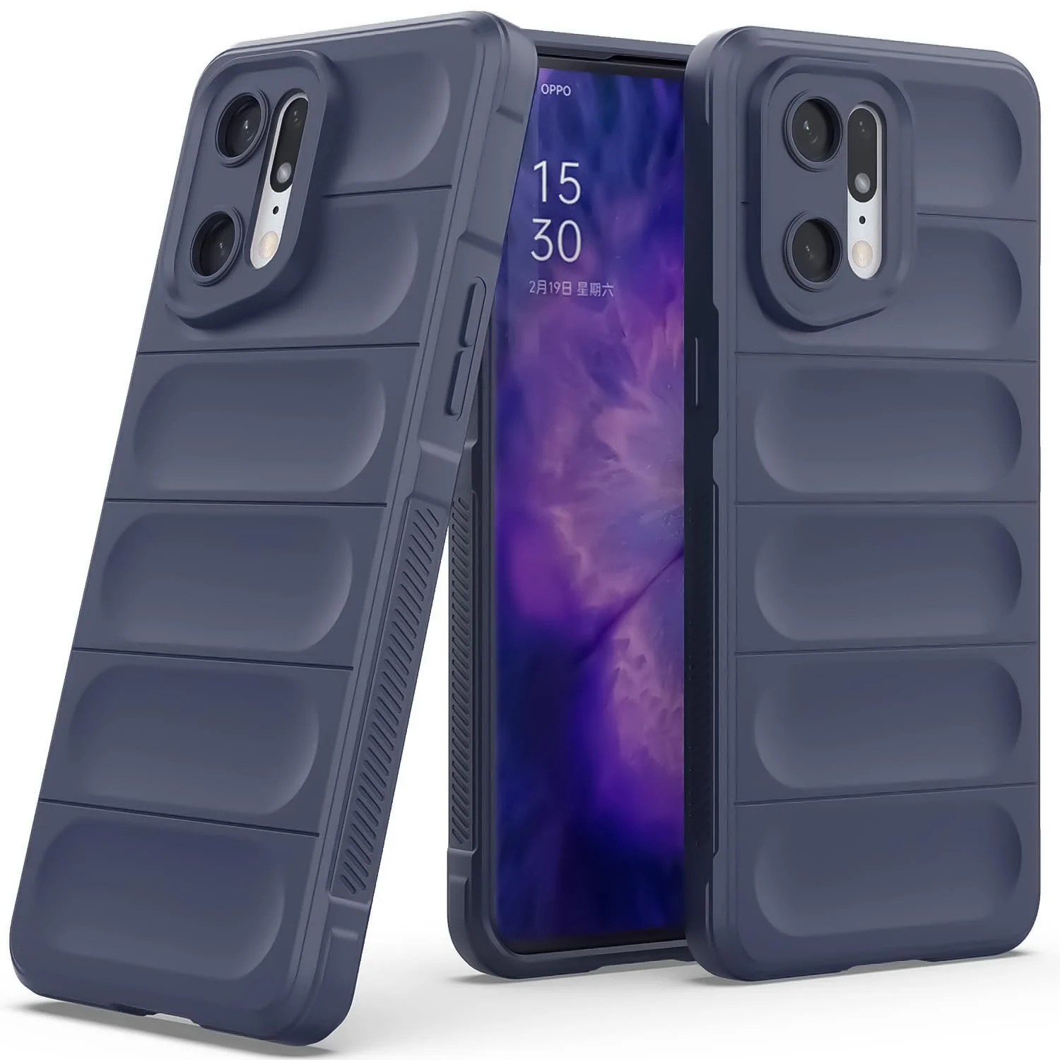DL3 Mobilak Flexible Silicone and TPU Protective Case with Camera Protection for OPPO Find X5 Pro - Blue