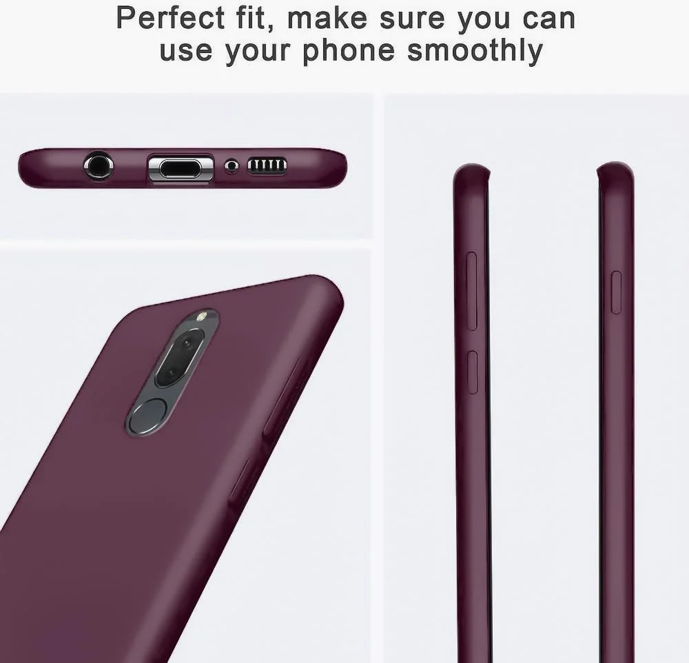 DL3 Mobilak Silicone Protective Case for Huawei Mate 10 Lite, Shock-absorbing protection, Scratch-resistant surface, Soft microfiber lining - Wine Red