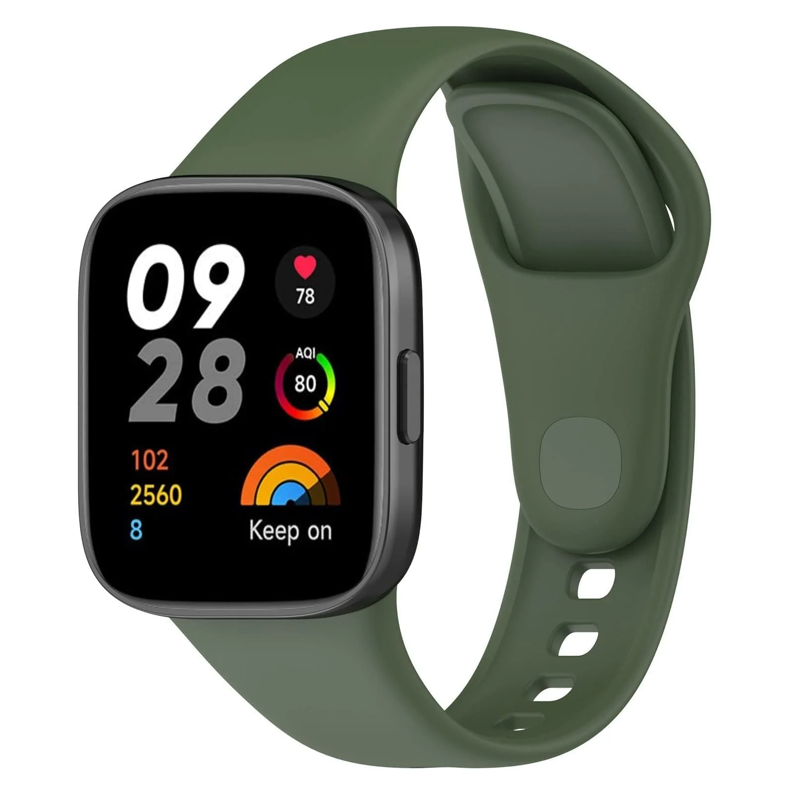 DL3 Mobilak Strap Watch Silicone Compatible With Xiaomi Redmi Watch 3, Sport Silicone Watch Band Wrist Strap, Bracelet Wristband Wrist Strap for Redmi Watch3 - Dark Green