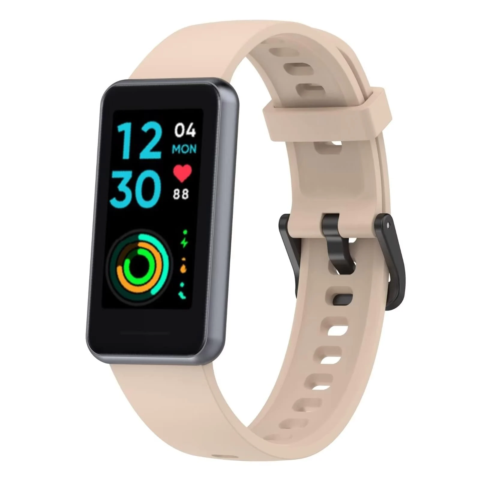 DL3 Mobilak Silicone Strap for realme Band 2, [Breathable] Soft Silicone Replacement Strap for Men and Women, Pin Buckle Design, for realme Band2 - Light Pink