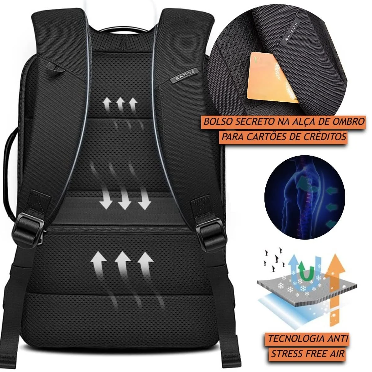 Mobigon 17 Inch Laptop Backpack Slim Durable Business Computer Travel Backpack with USB Charging Port, Lightweight Casual Bag Daypack for College Work Office Men Women, MacBooks, Surface - Black
