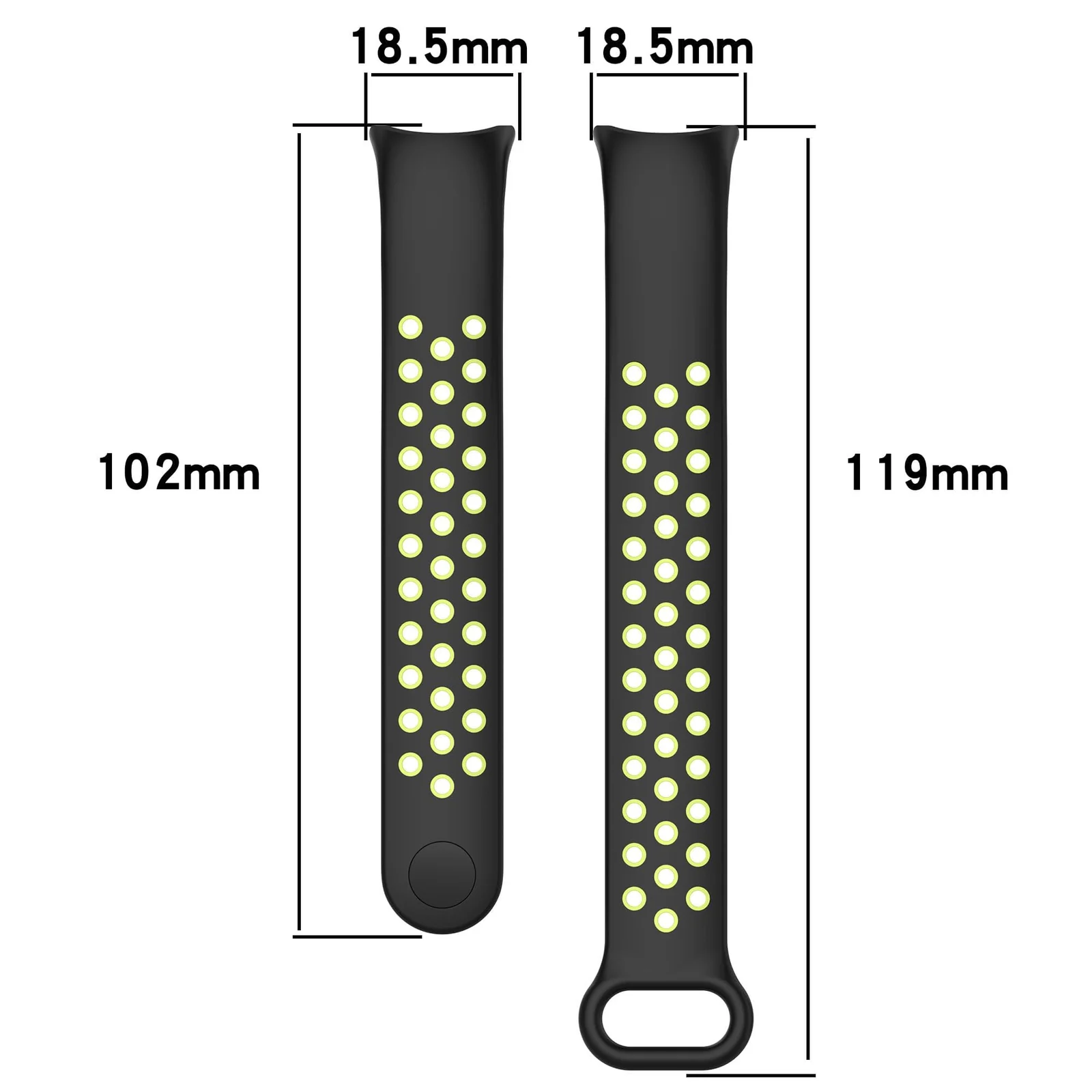 DL3 Mobilak Strap for Xiaomi Mi Band 9 / Mi Band 8, Breathable Sport Silicone Watch Band Strap, Replacement Bracelet Wristband Wrist Strap for Xiaomi Smart Band 9/Xiaomi Smart Band 8 Watch Accessories - Black Lime
