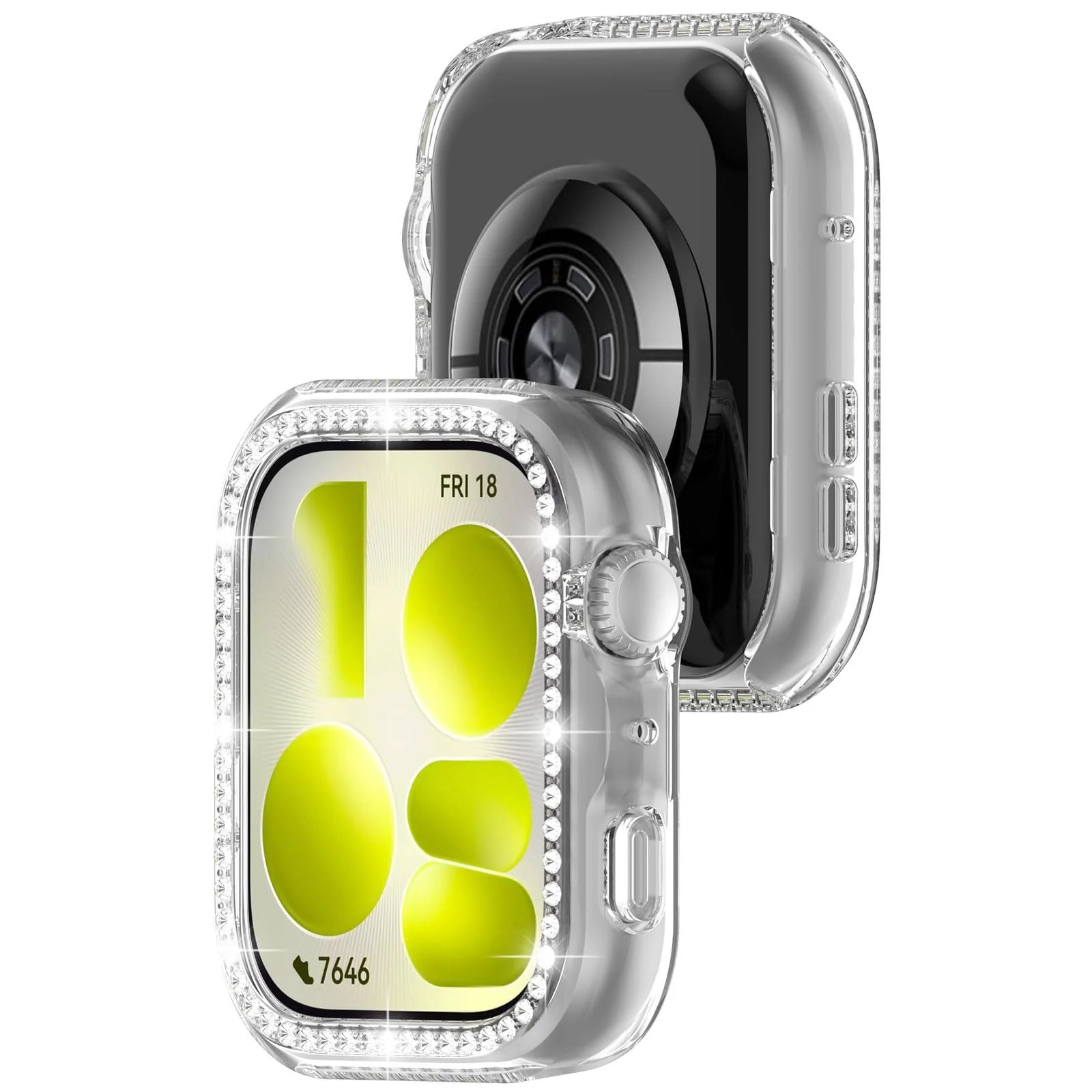 DL3 MOBILAK Crystal Bling Hard PC Watch Bumper for Huawei Watch Fit 5, Clear