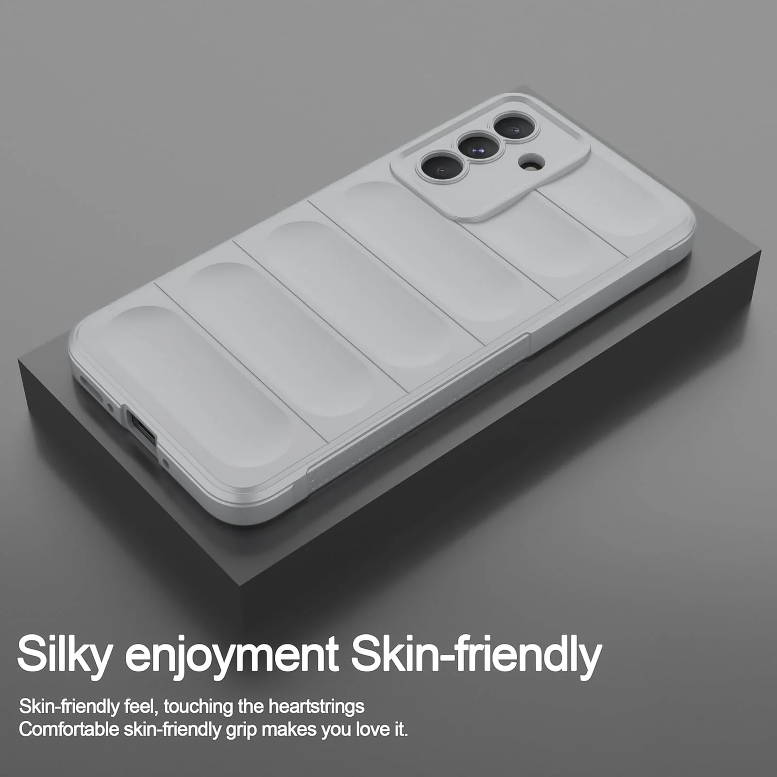 DL3 Mobilak Soft Silicone Protective Case for Samsung Galaxy A17 with Camera Protection and Shockproof Design - Gray