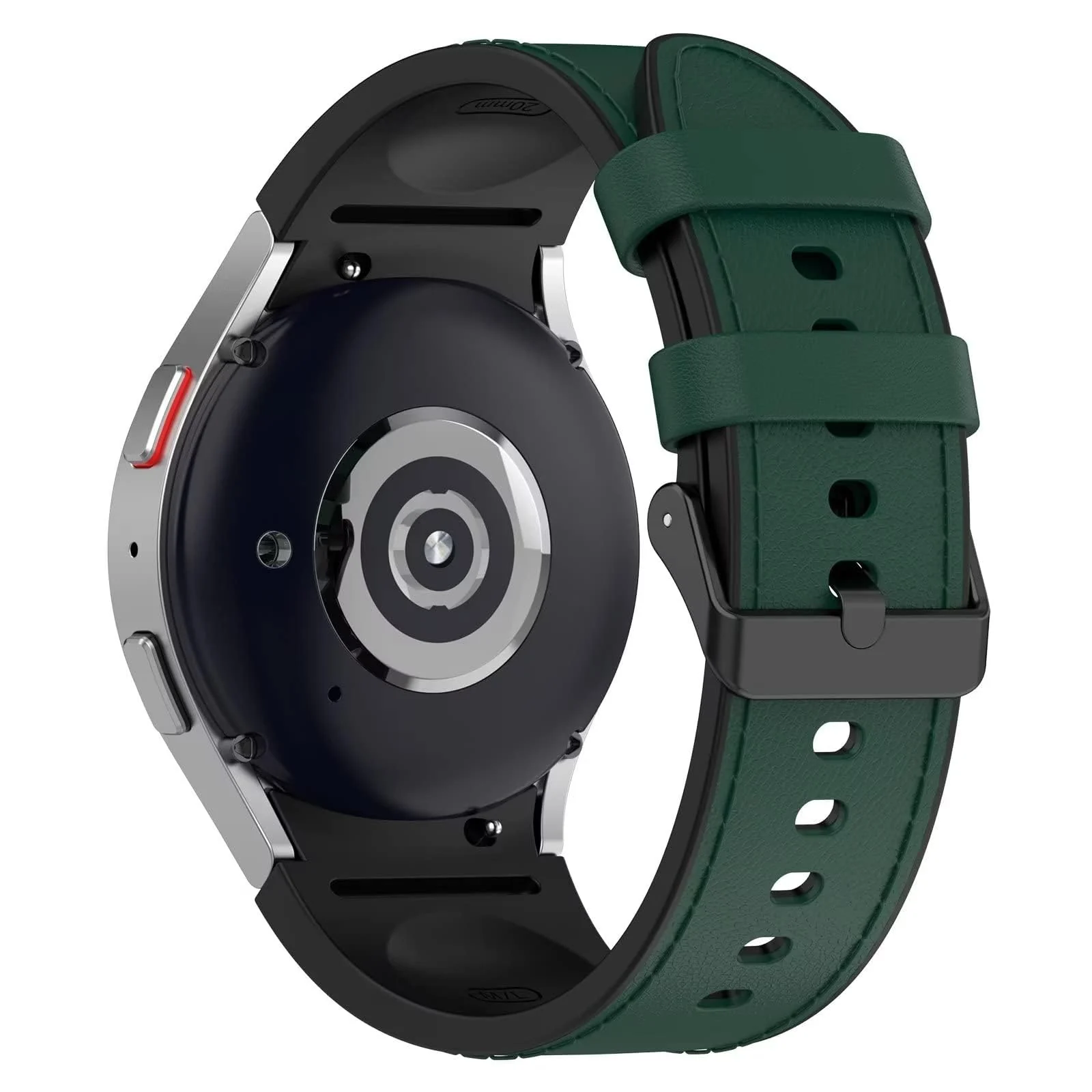 DL3 Mobilak No Gap Leather silicone Bands Compatible with Samsung Galaxy Watch 6 5 4 40mm 44mm, Galaxy Watch 5 Pro Band 45mm/Watch 6 4 Classic Band 42mm 46mm 43mm 47mm Soft Strap - Green