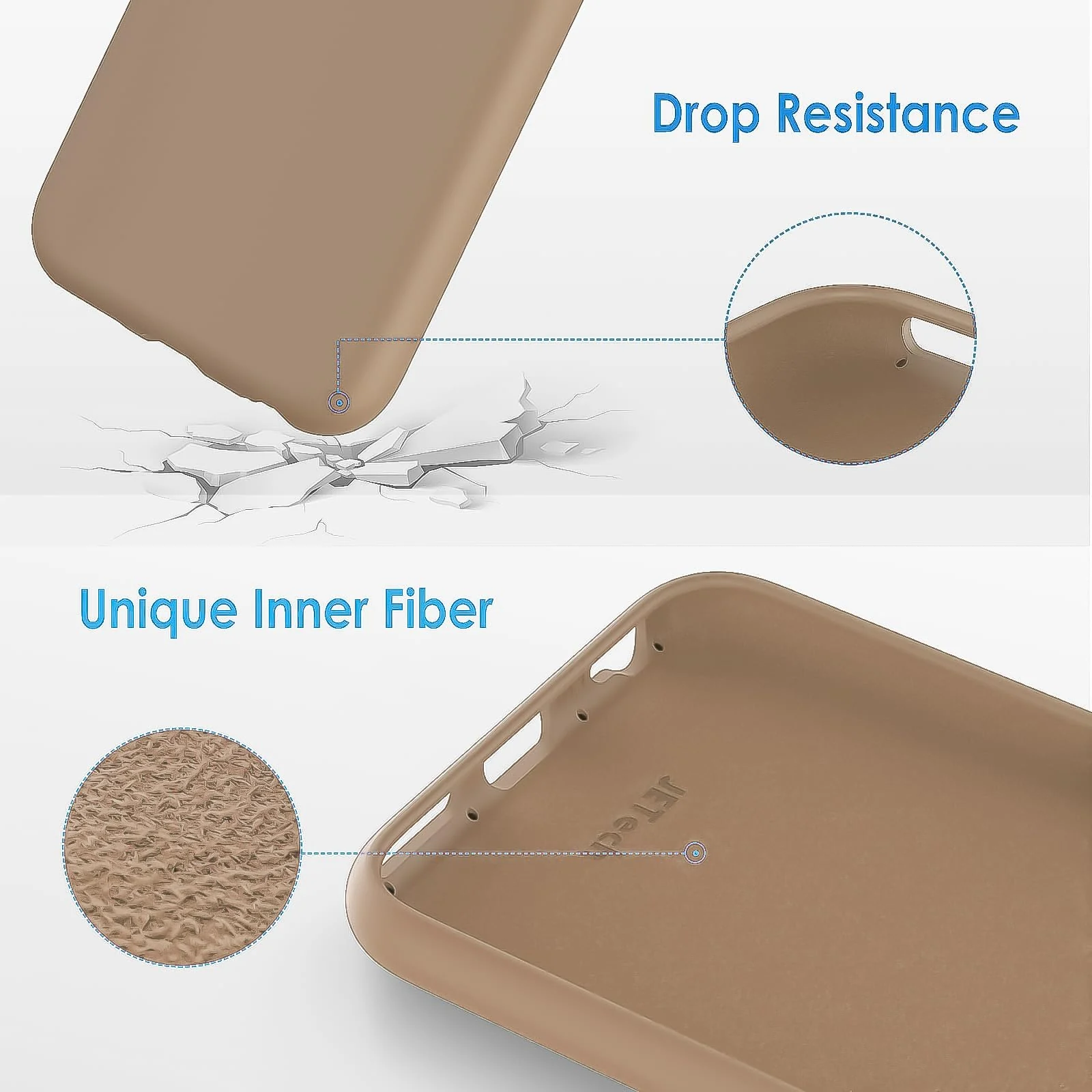 DL3 Mobilak Liquid Silicone Protective Case for iPhone 6 Plus / 6S Plus with Camera Protection and Microfiber Lining - Desert