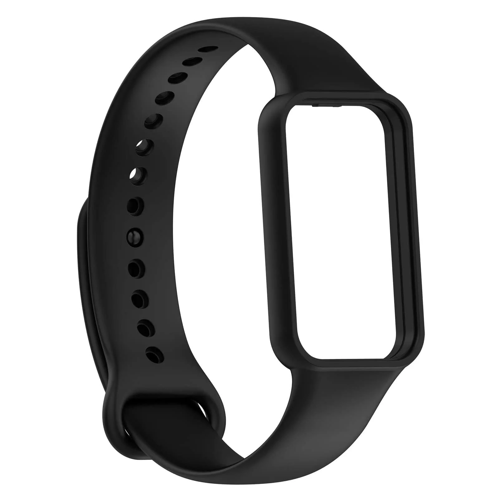 DL3 MOBILAK Sport Band Compatible With Amazfit Band 7 Fitness Tracker Replacement Strap Soft Silicone Wristband Bracelet For Amazfit Band7 - Black