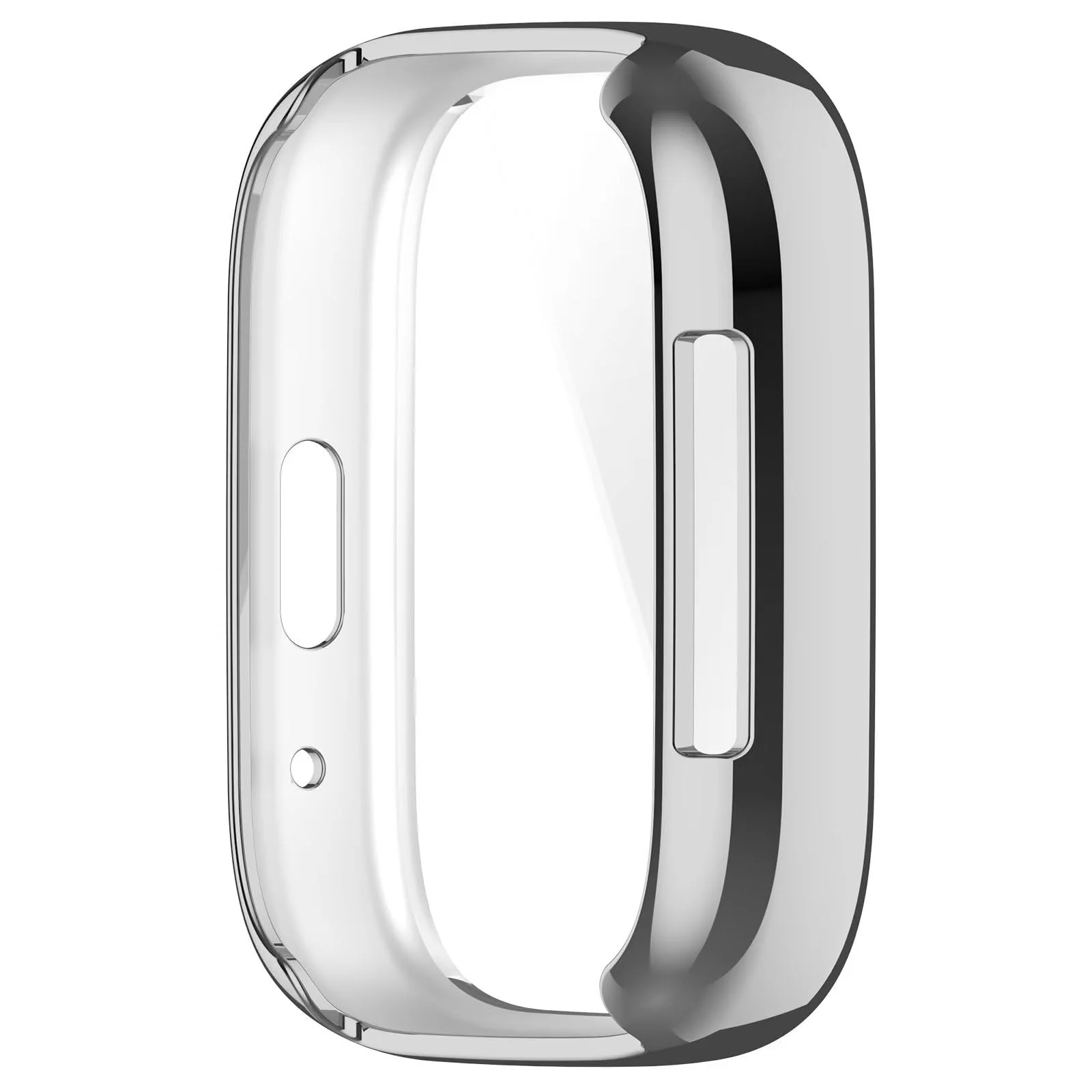DL3 Mobilak Case for Xiaomi Redmi Watch 3 Lite/Redmi Watch 3 Active All-Around with Built-in Screen Protector Watch Soft TPU Shockproof Cover Slim Guard Thin Bumper Shell Protector - Silver