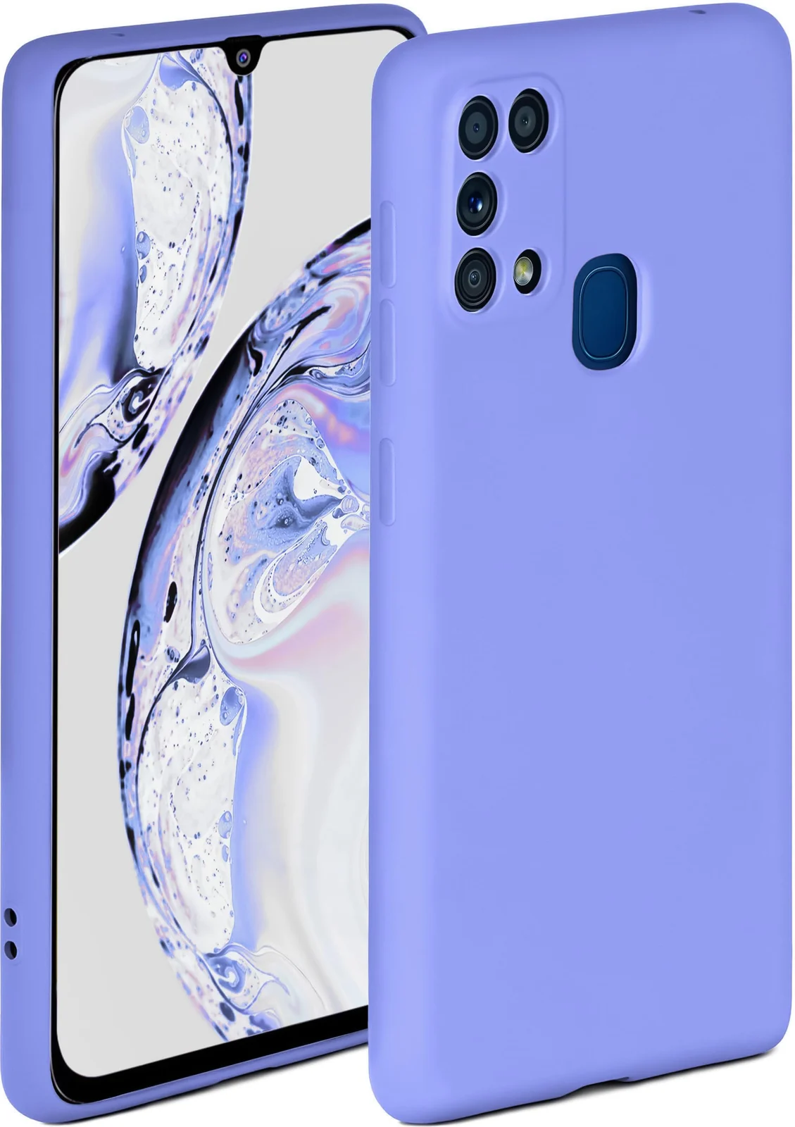 DL3 Mobilak Samsung Galaxy M31 Case, Soft Flexible Silicone Gel Rubber Bumper Cover, Full Body Shockproof Protective Phone Case - Baby Blue