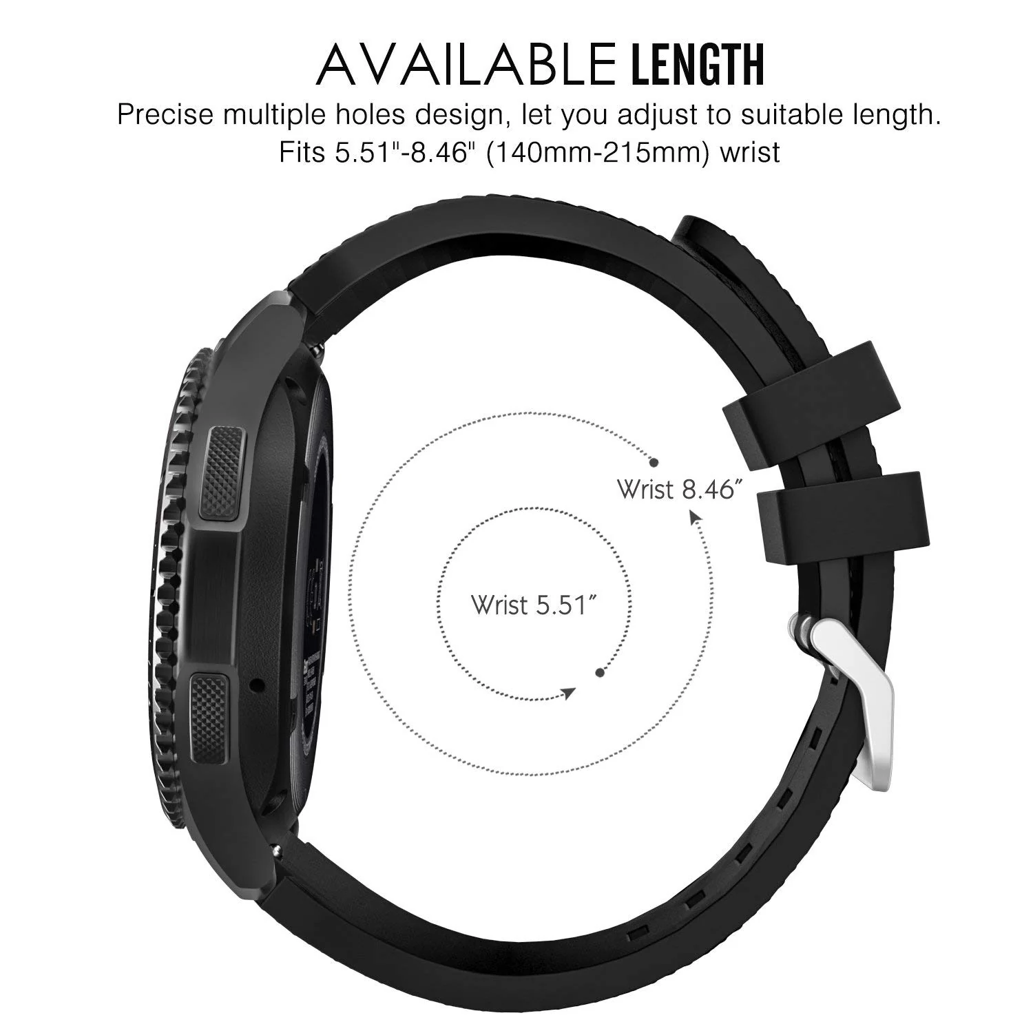 DL3 Mobilak Silicone Sport Band 22MM Xiaomi Redmi Watch 5 Active/5 Lite/Samsung Galaxy Watch 46mm/Watch 3 45mm/Gear S3/Huawei watch (GT6 GT5 GT4 GT3 GT2 GT 46MM)/GT2E/GT5 Pro/GT 6 Pro/Amazfit GTR 3/4 - A-black